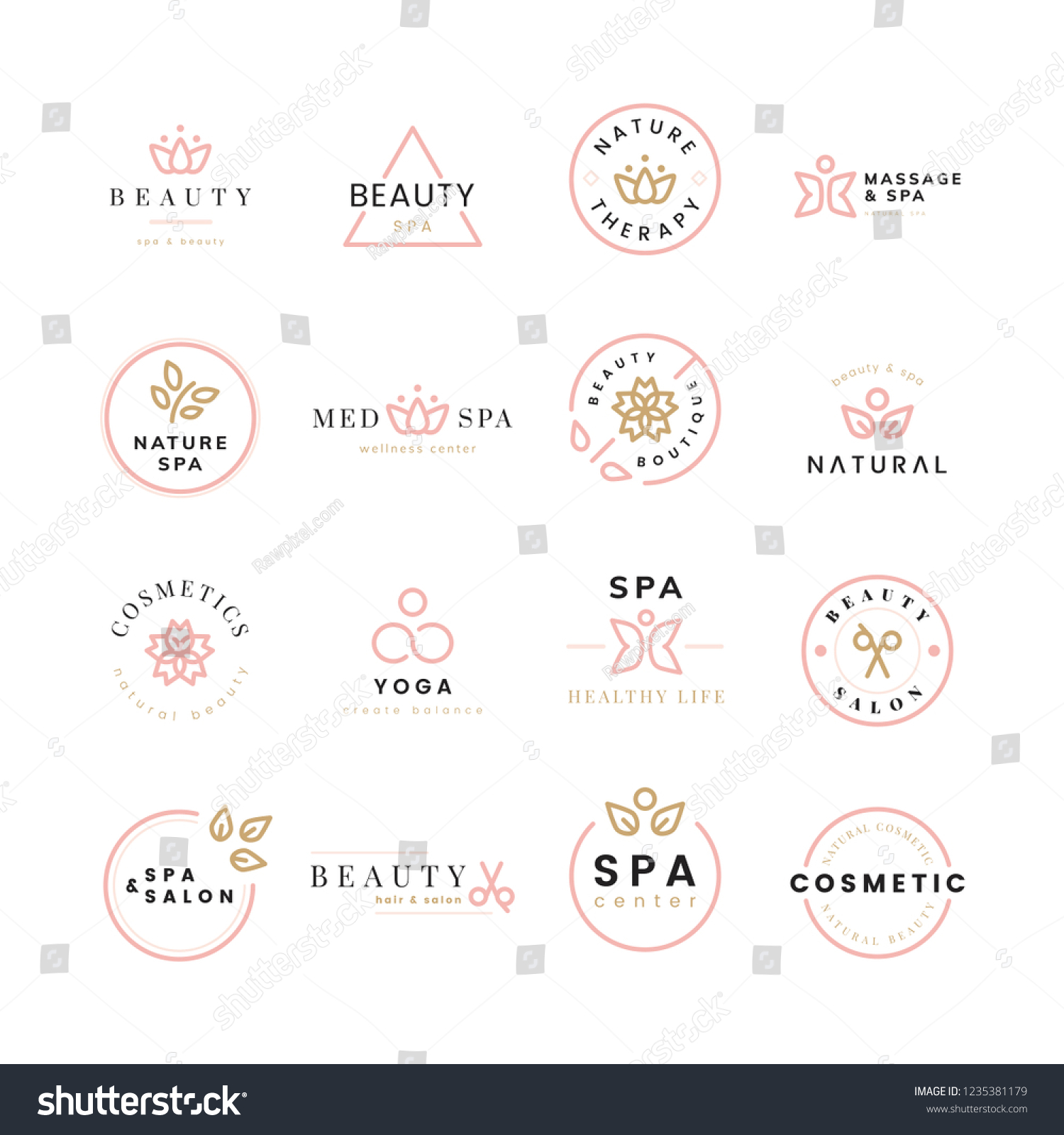 Collection Beauty Spa Logos Stock Vector (Royalty Free) 1235381179 ...