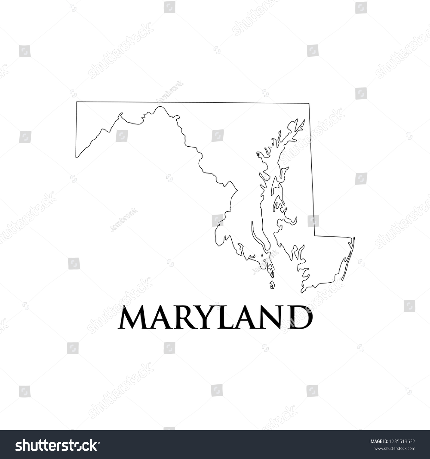 Maryland Map Icon Vector Illustration Stock Vector (Royalty Free ...