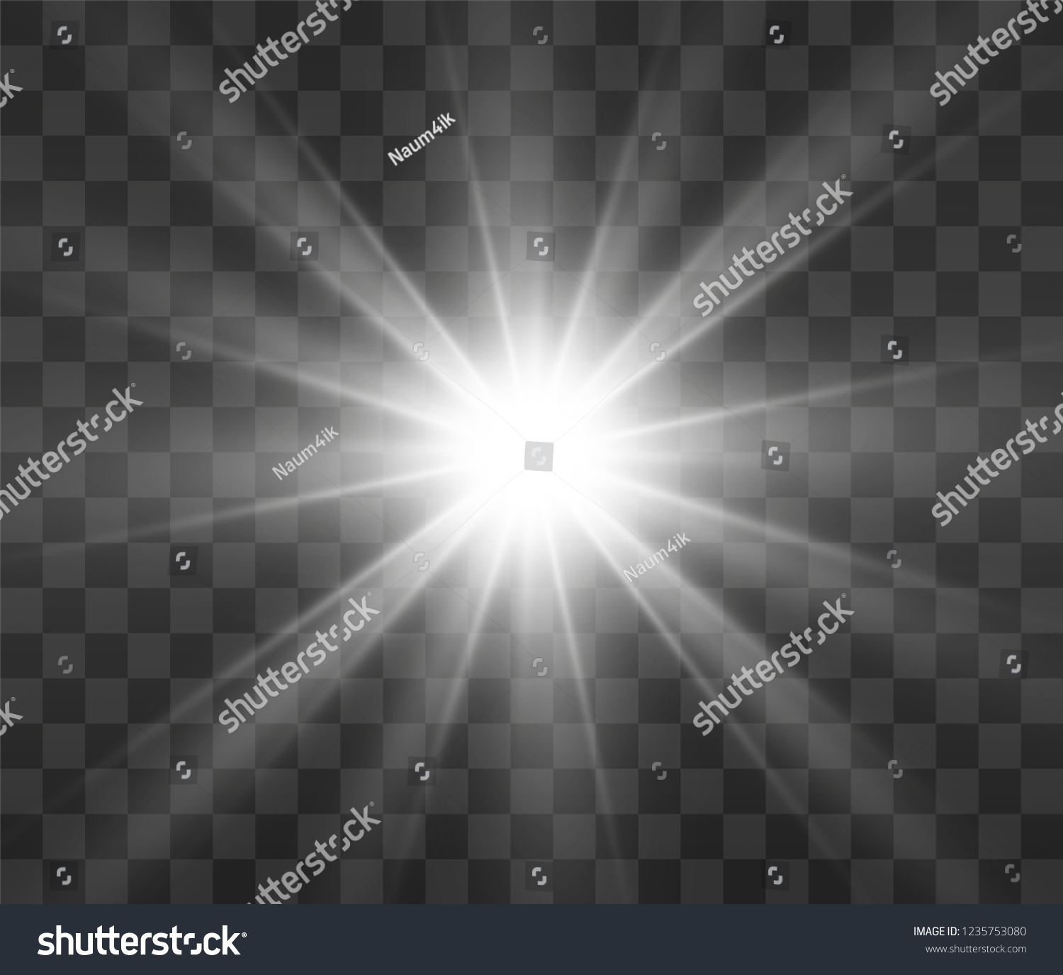 White Glowing Light Beautiful Star Light Stock Vector (Royalty Free