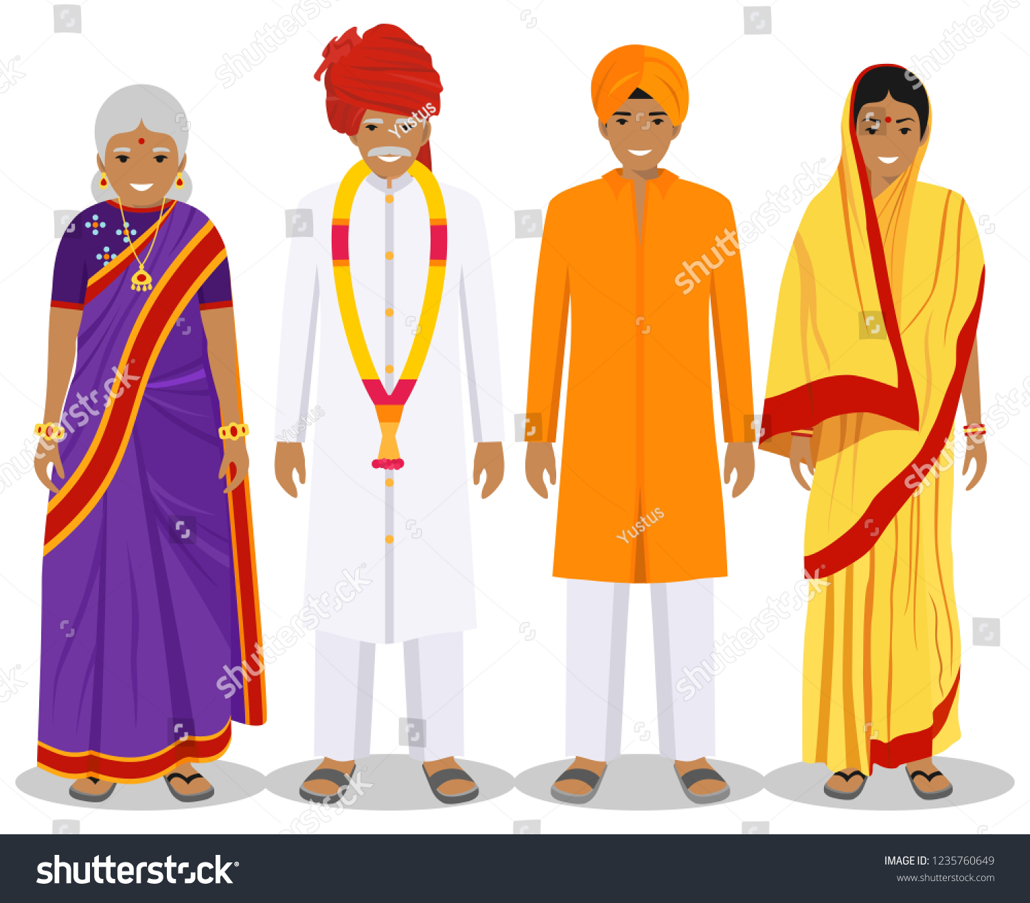 Family Social Concept Indian Person Generations Stock Vector (Royalty ...