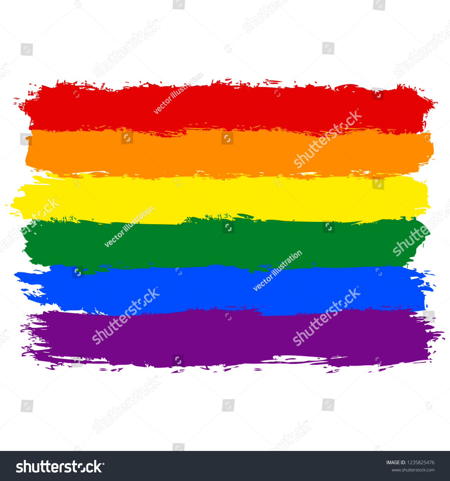 Lgbt Flag Painted Brush Strokes Six Stock Vector (Royalty Free ...