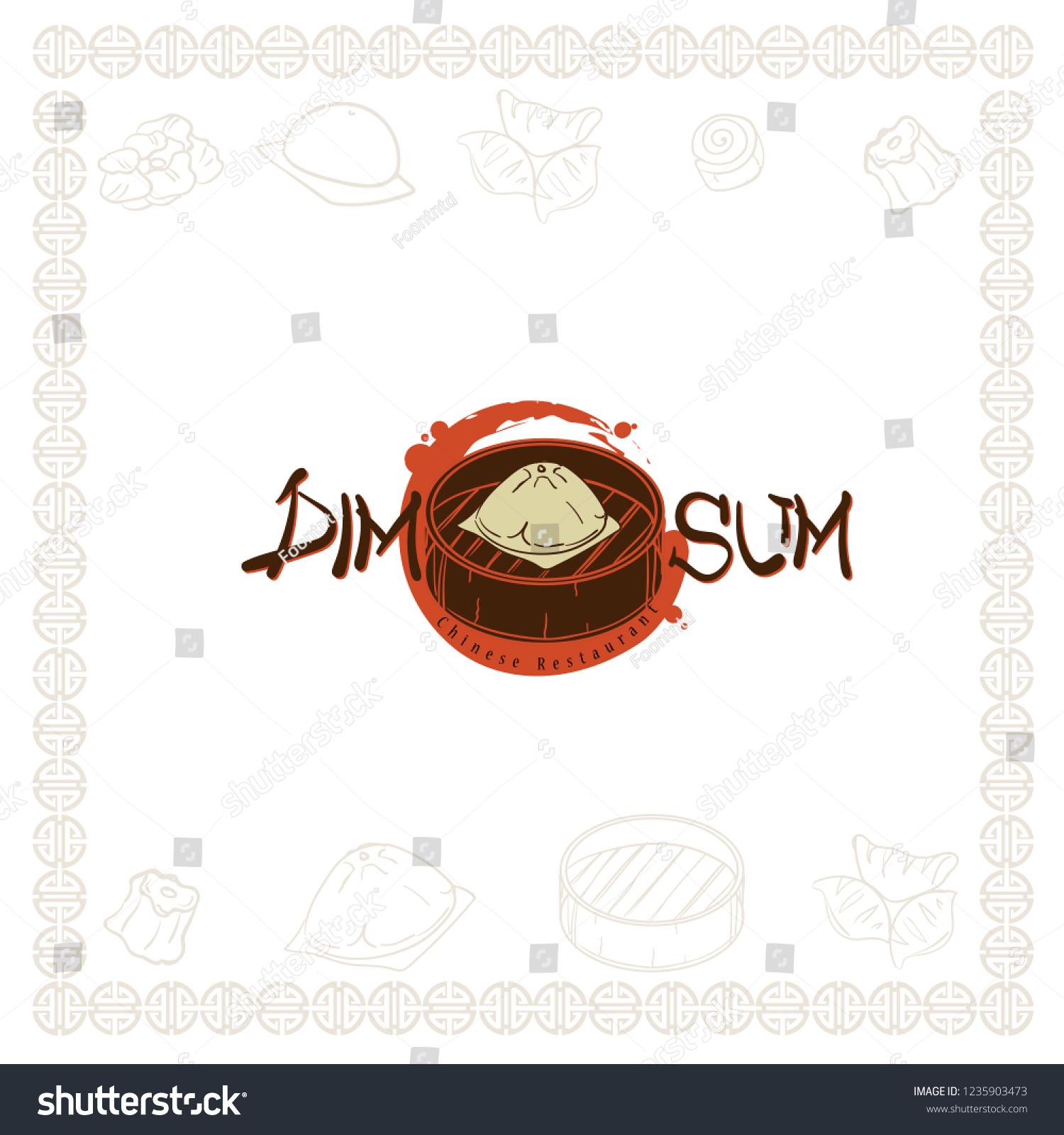 Dim Sum Chinese Restaurant Food Logo Stock Vector (Royalty Free ...