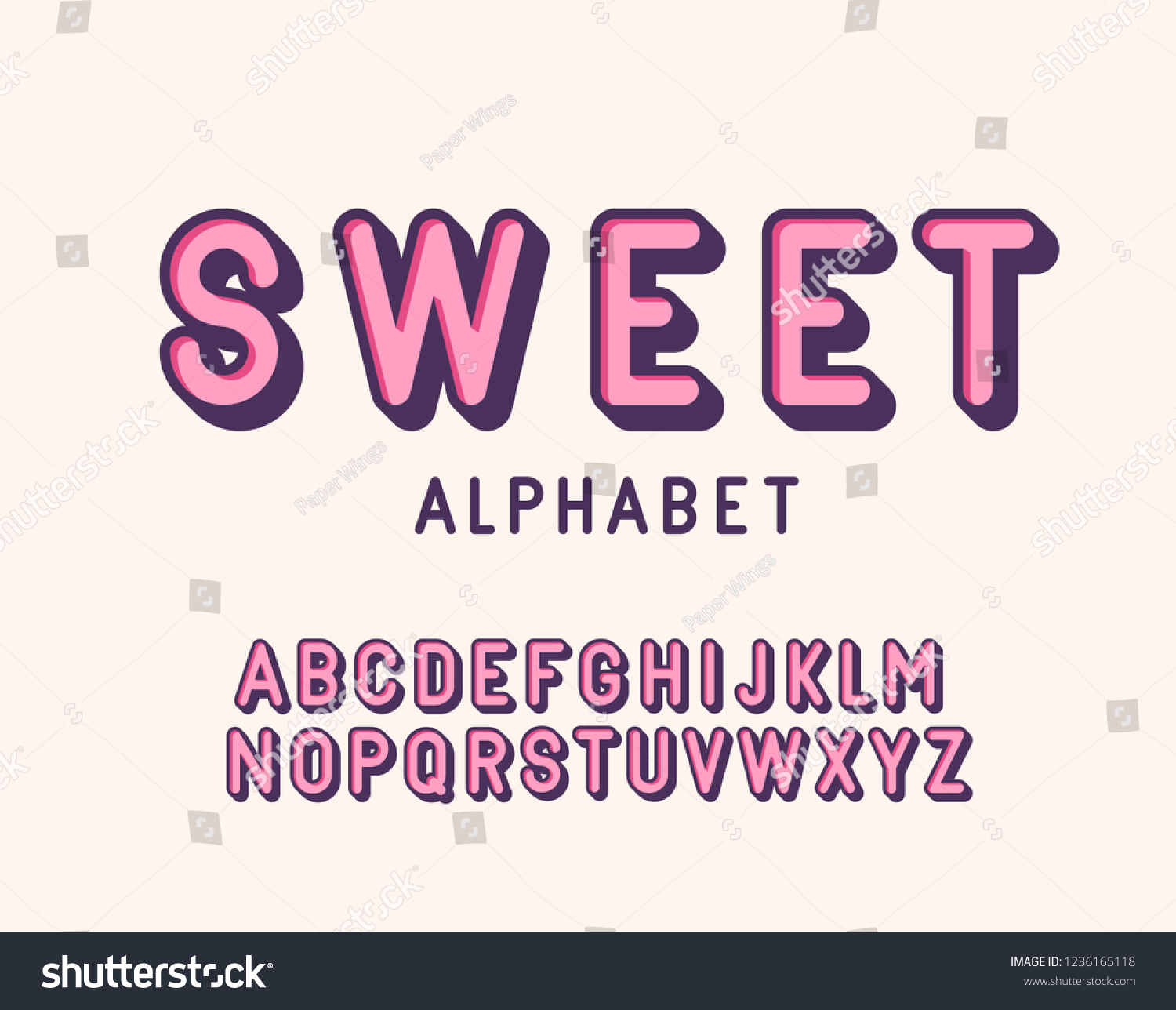 Sweet Lettering Alphabet Vector Font Stock Vector (Royalty Free ...