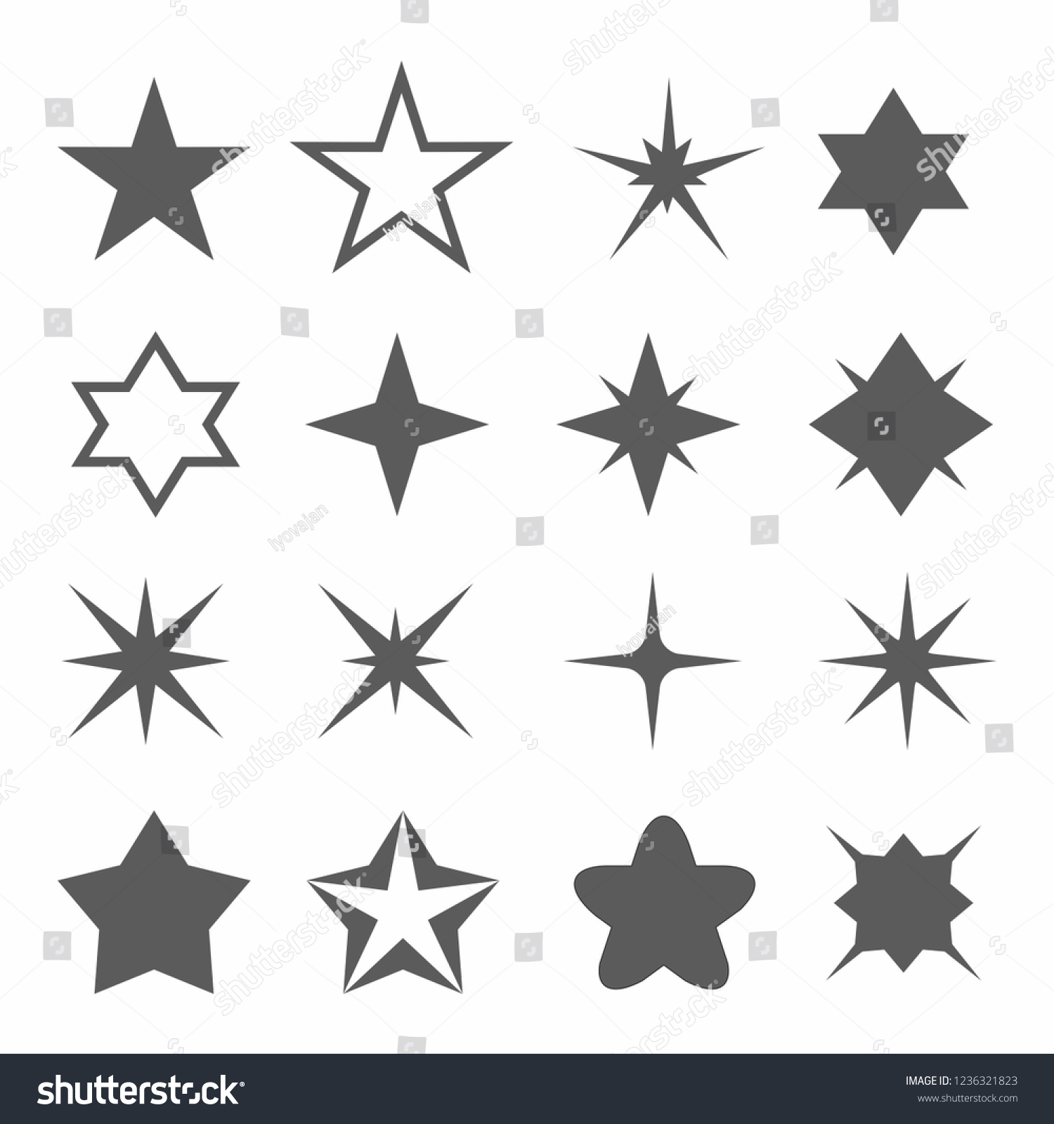 Star Icon Set On White Background Stock Vector (Royalty Free ...