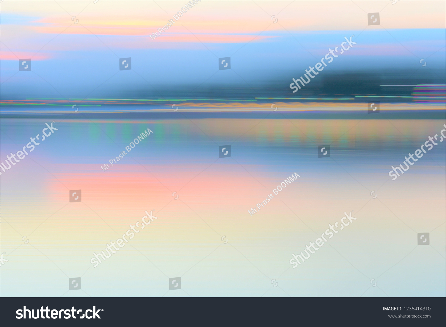 Illustrated Lake Surface Illusion Evening Sky Stock Photo 1236414310 ...