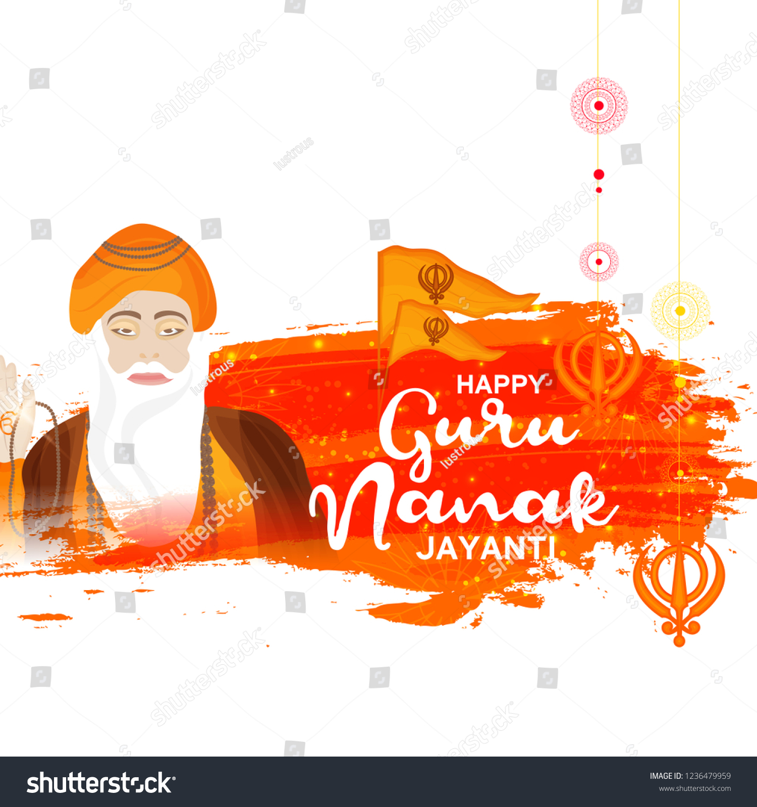 Illustration Guru Nanak Jayanti Background Stock Vector (Royalty Free ...