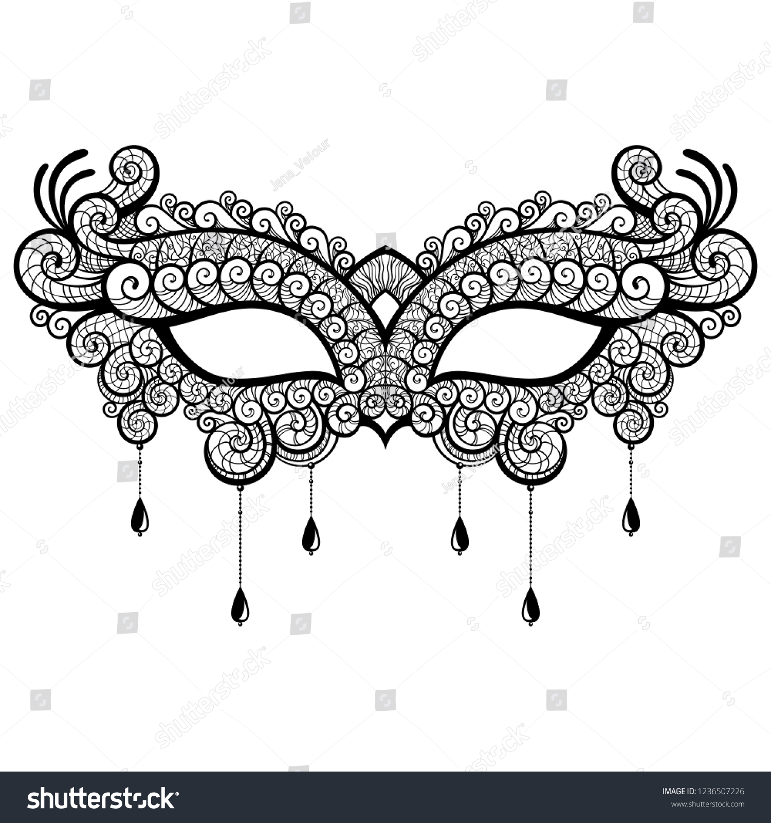 Lace Masquerade Mask Vector Illustration Isolated Stock Vector (Royalty ...