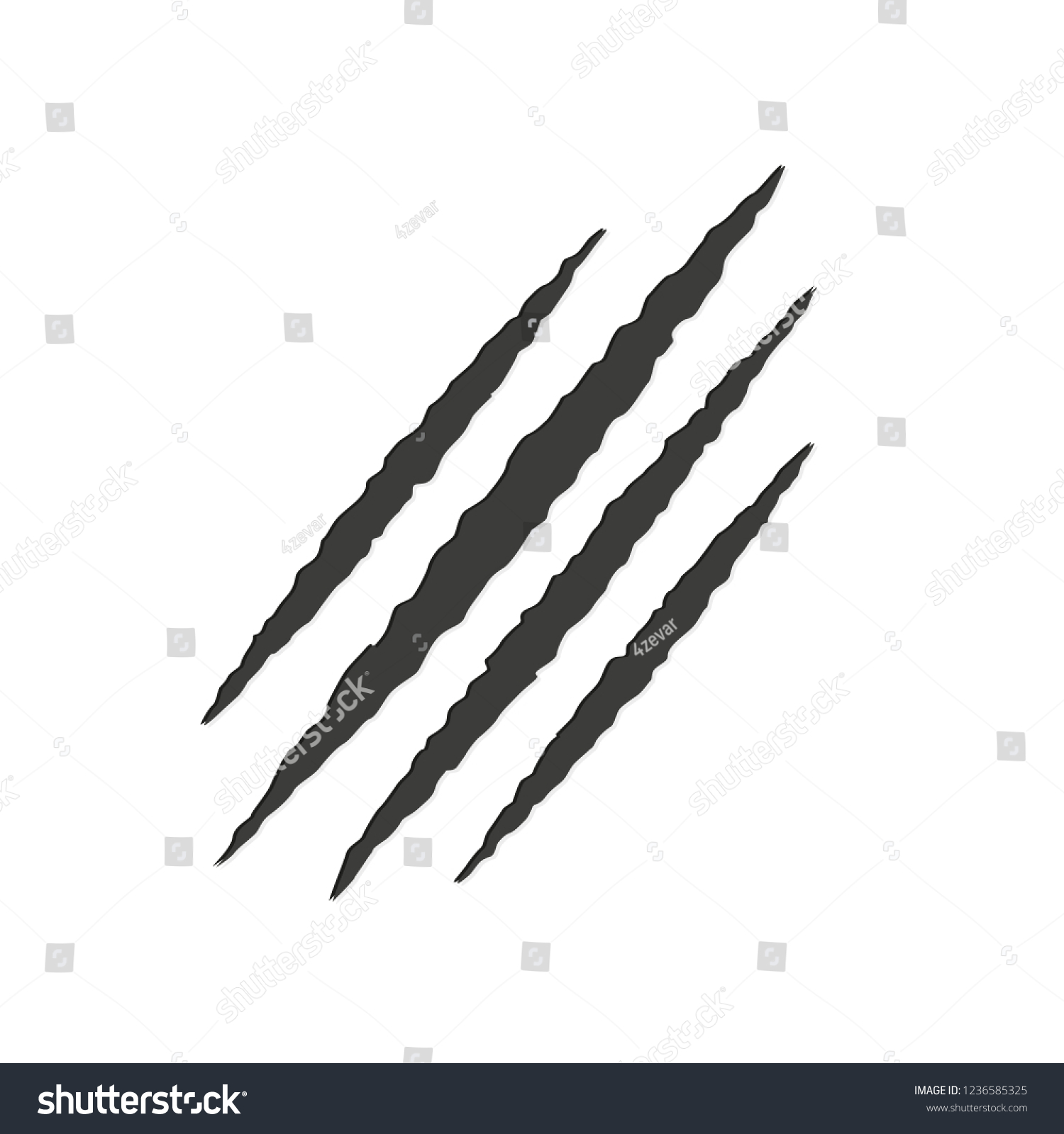 Monster Tear Claw Scratch Mark Vector Stock Vector (royalty Free 