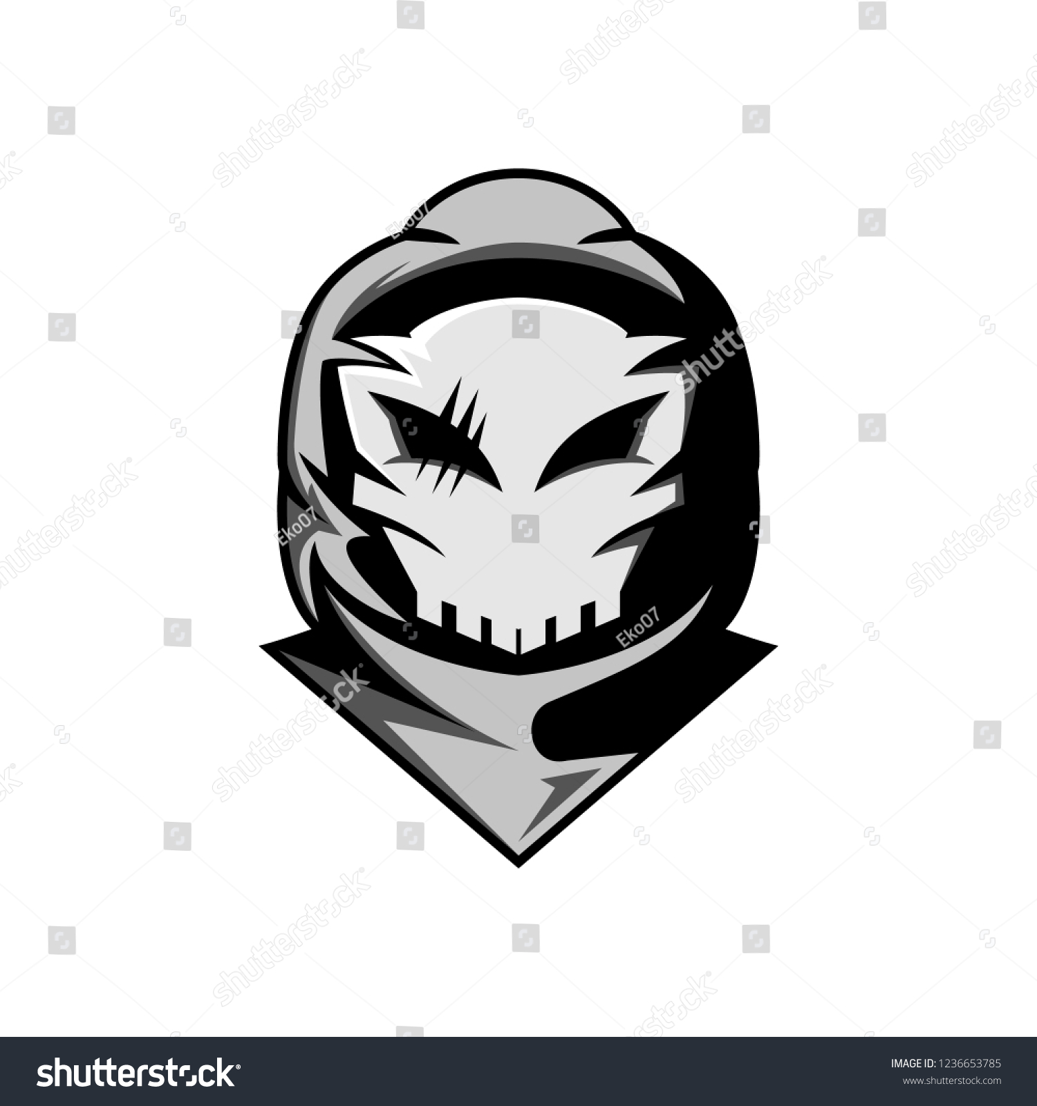 Reaper Skull Gaming Logo Design Vector Stock Vector Royalty Free 1236653785 Shutterstock 5506