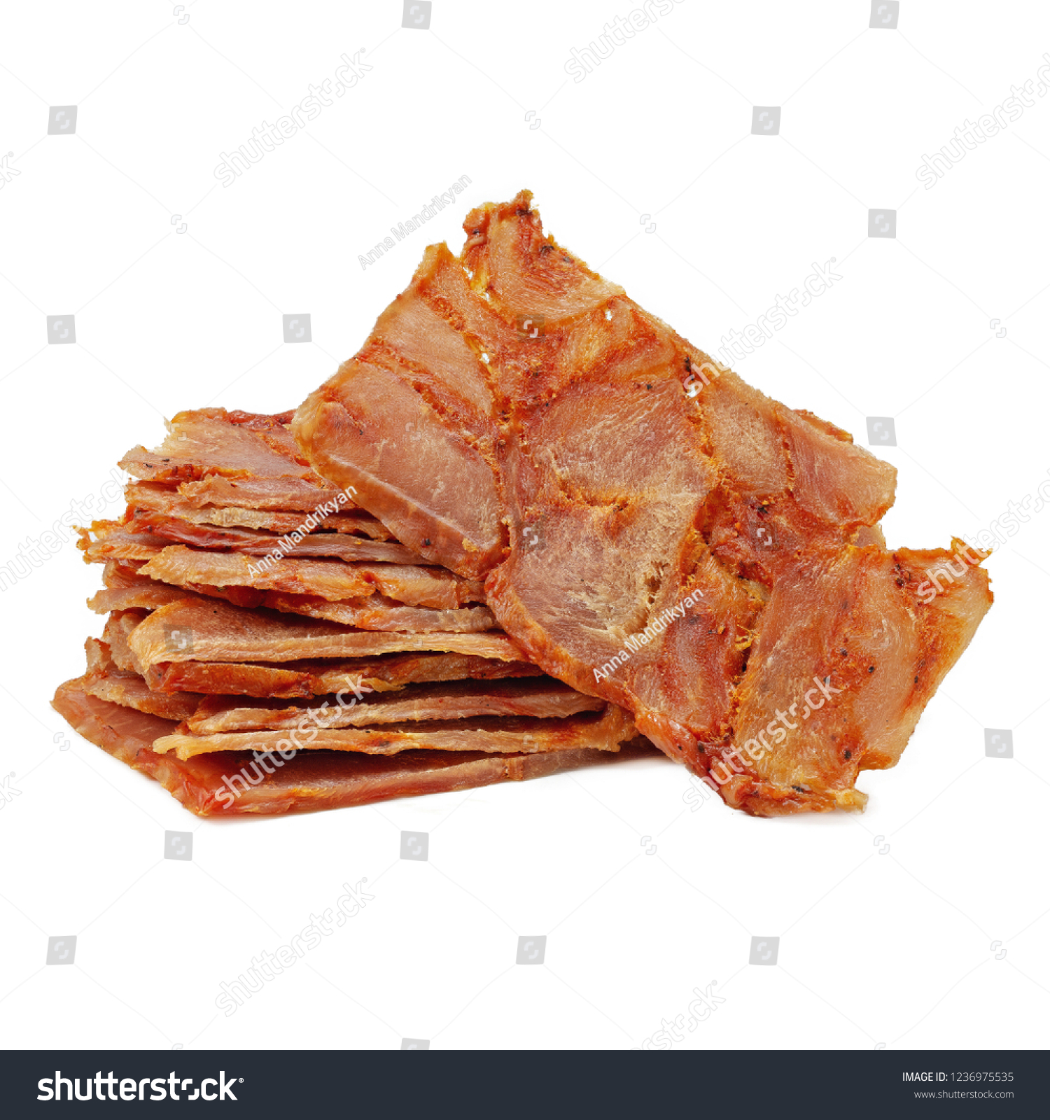 Dried Meat Snack On White Background Stock Photo 1236975535 Shutterstock Dried Meat Snack On White Background Stock Photo 1236975535 Shutterstock