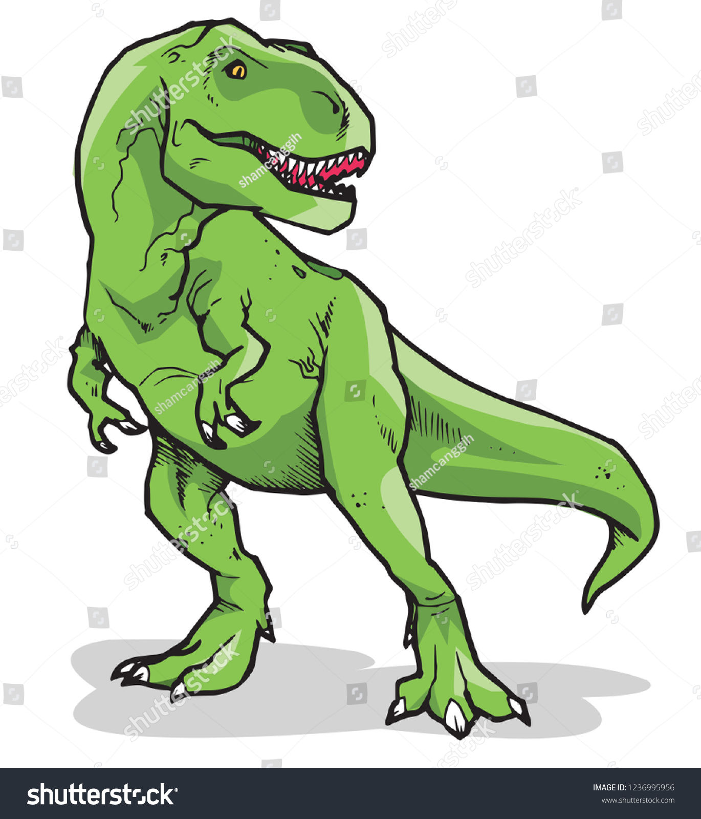 Tyrannosaurus Rex Vector Illustration Full Color Stock Vector (Royalty ...