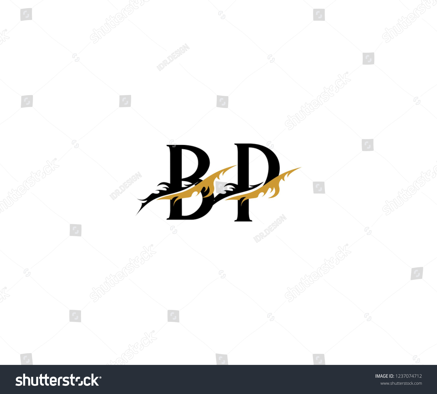 Initial Bp Letter Luxury Swoosh Flame Stock Vector (Royalty Free ...