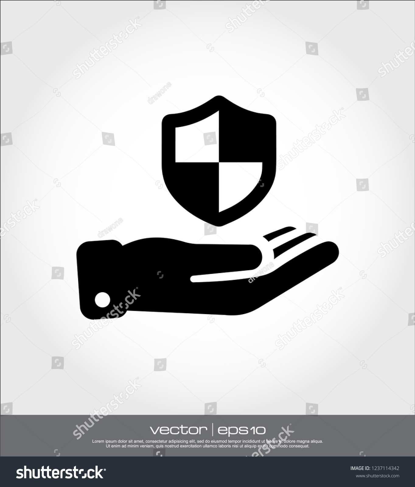 Warning Security Icon Vector Stock Vector (Royalty Free) 1237114342 ...