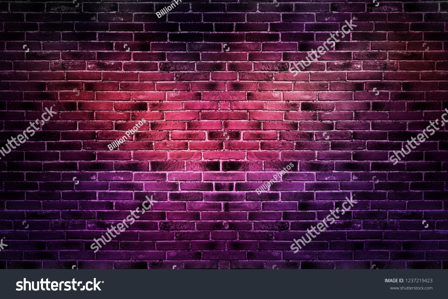 Empty Brick Wall Background Night View Stock Photo 1237219423 ...