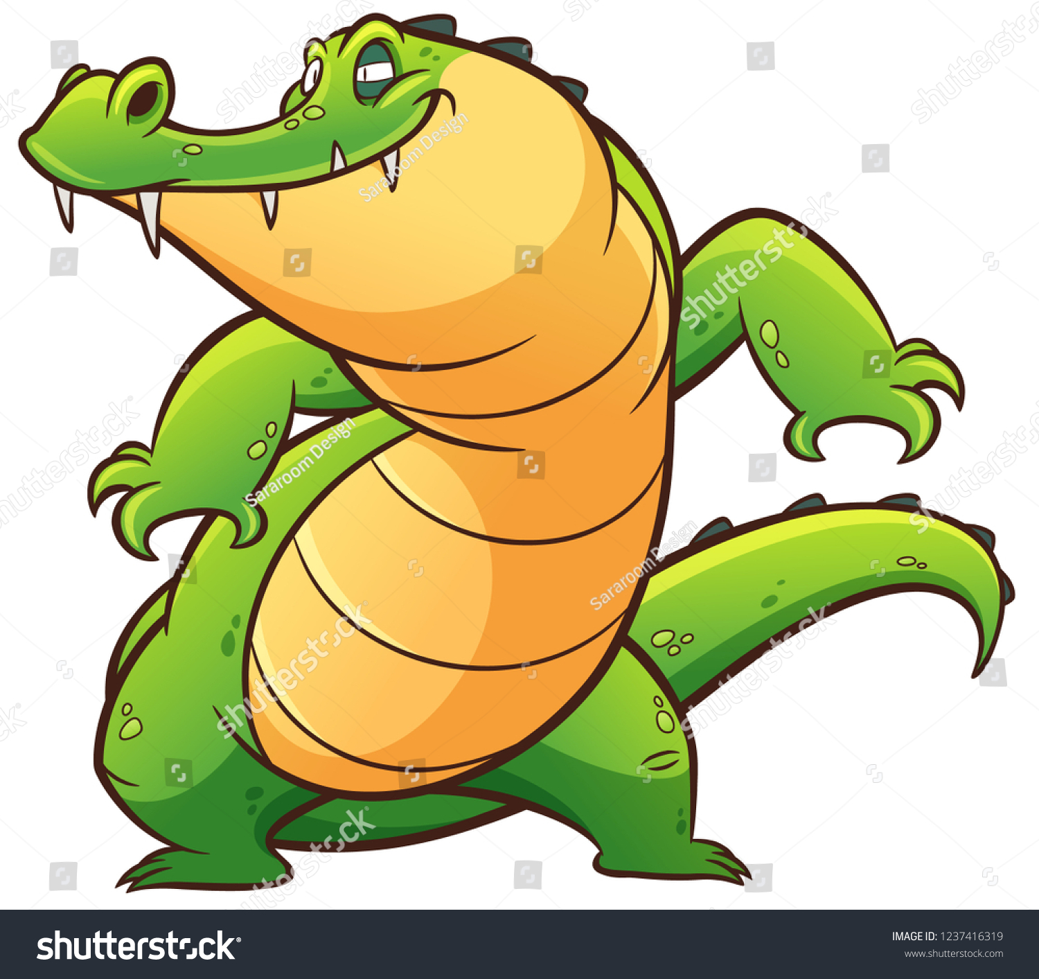 Vector Illustration Cartoon Crocodile Stock Vector (Royalty Free ...