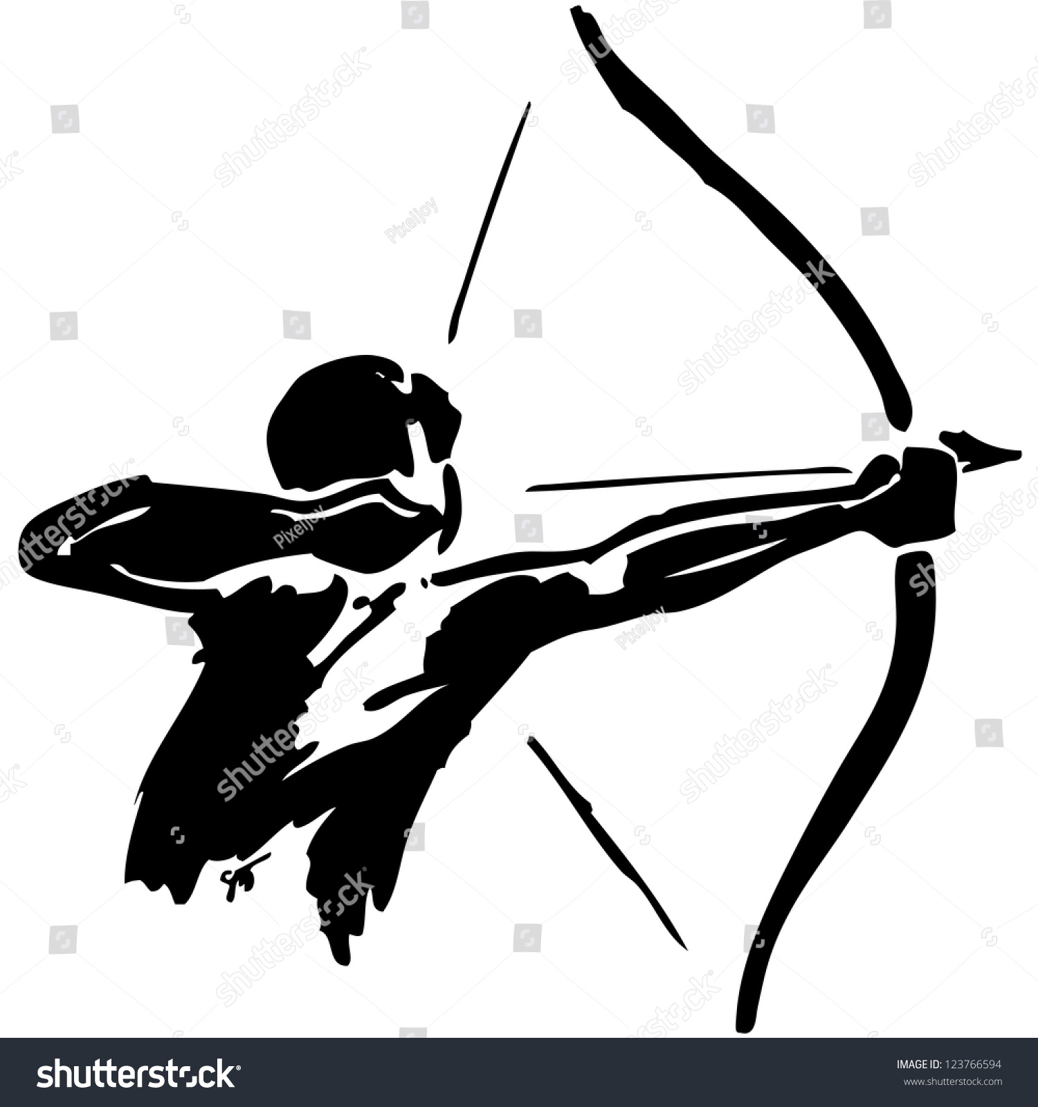 Sketch Man Practices Archery Stock Illustration 123766594 | Shutterstock