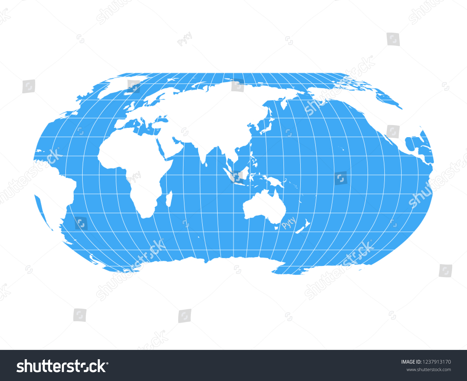 World Map Robinson Projection Meridians Parallels Stock Vector Royalty Free 1237913170 6672