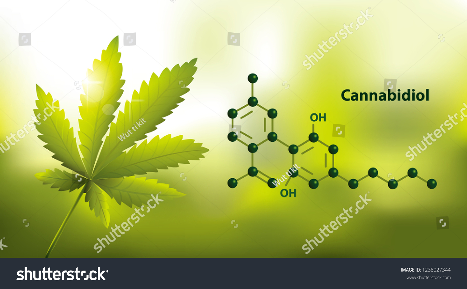 Chemical Formula Marijuana Cbd Brain Function Stock Vector (Royalty ...