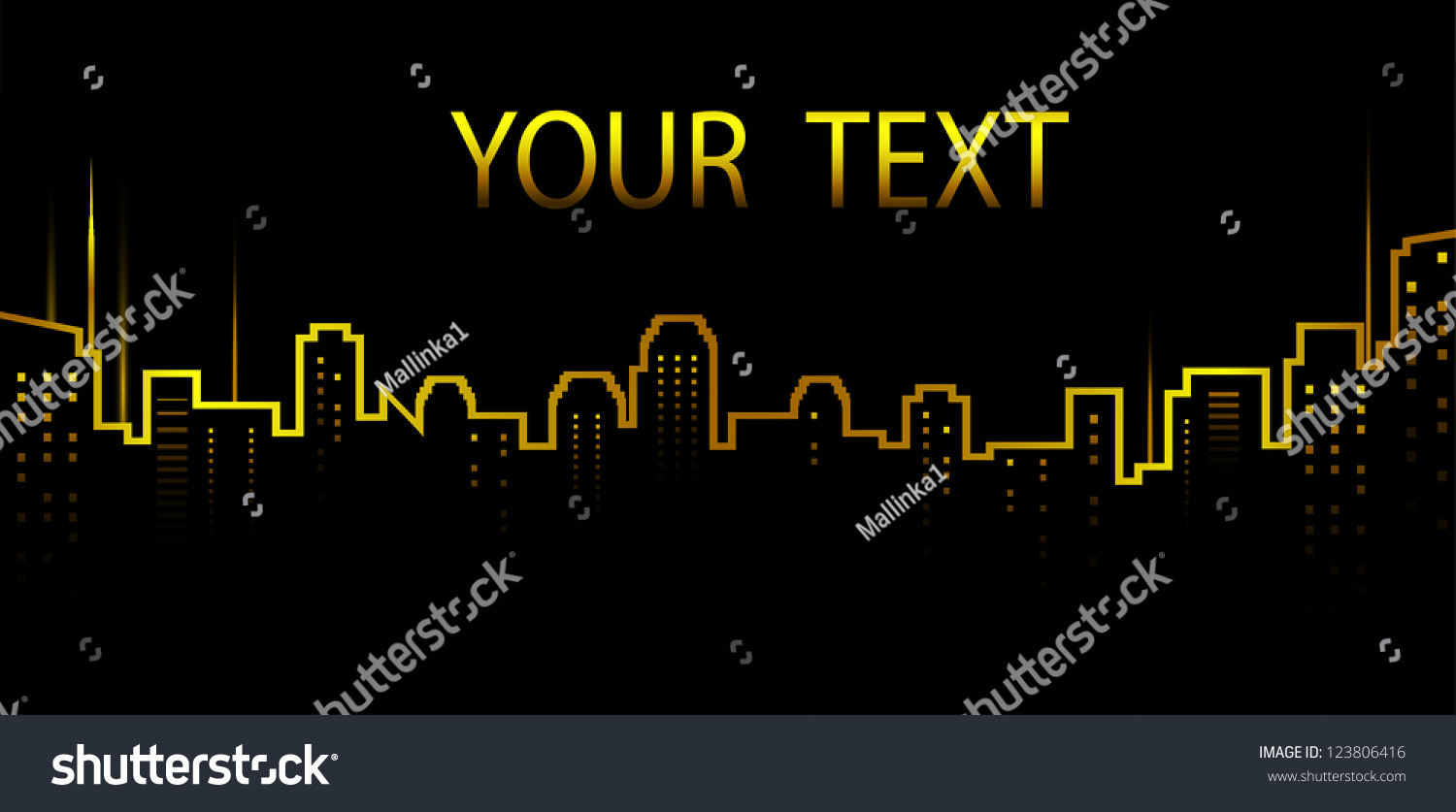 Dark Background Night City Skyline Skyscrapers Stock Vector (Royalty ...