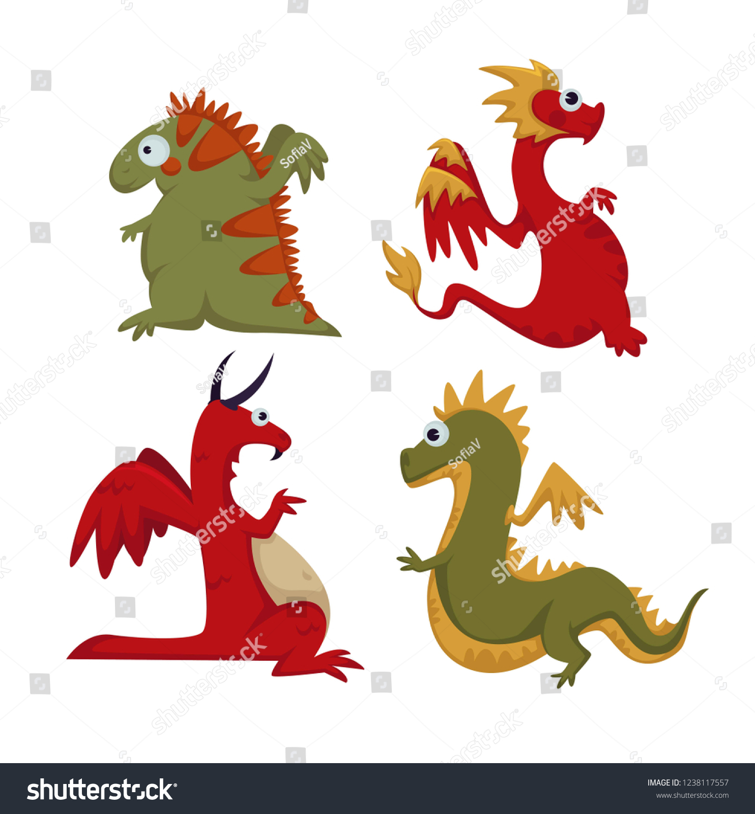 Dinosaur Dino Difference Prehistoric Animals Set Stock Vector (Royalty ...