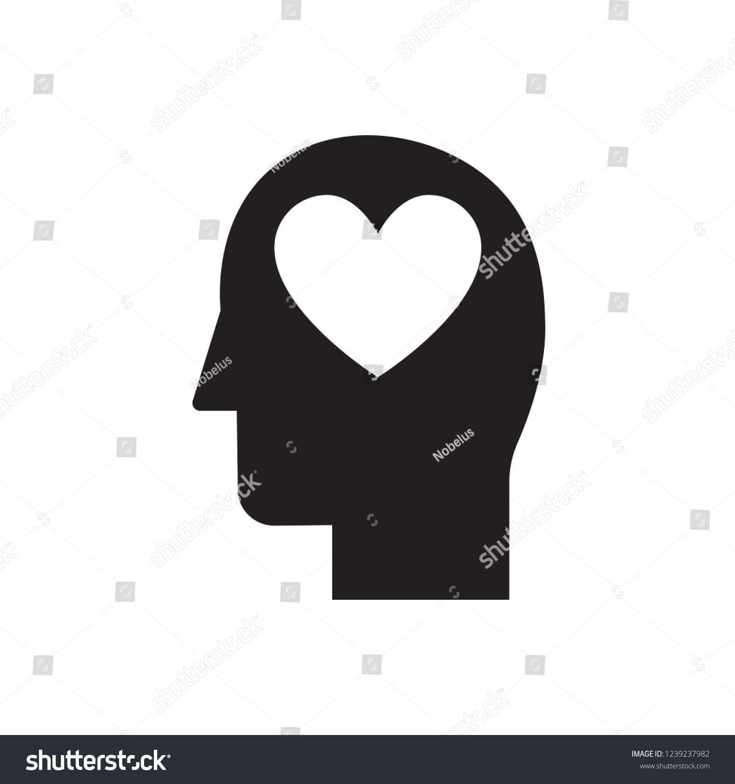 Heart People Icon Head Heart Health Stock Vector (Royalty Free ...