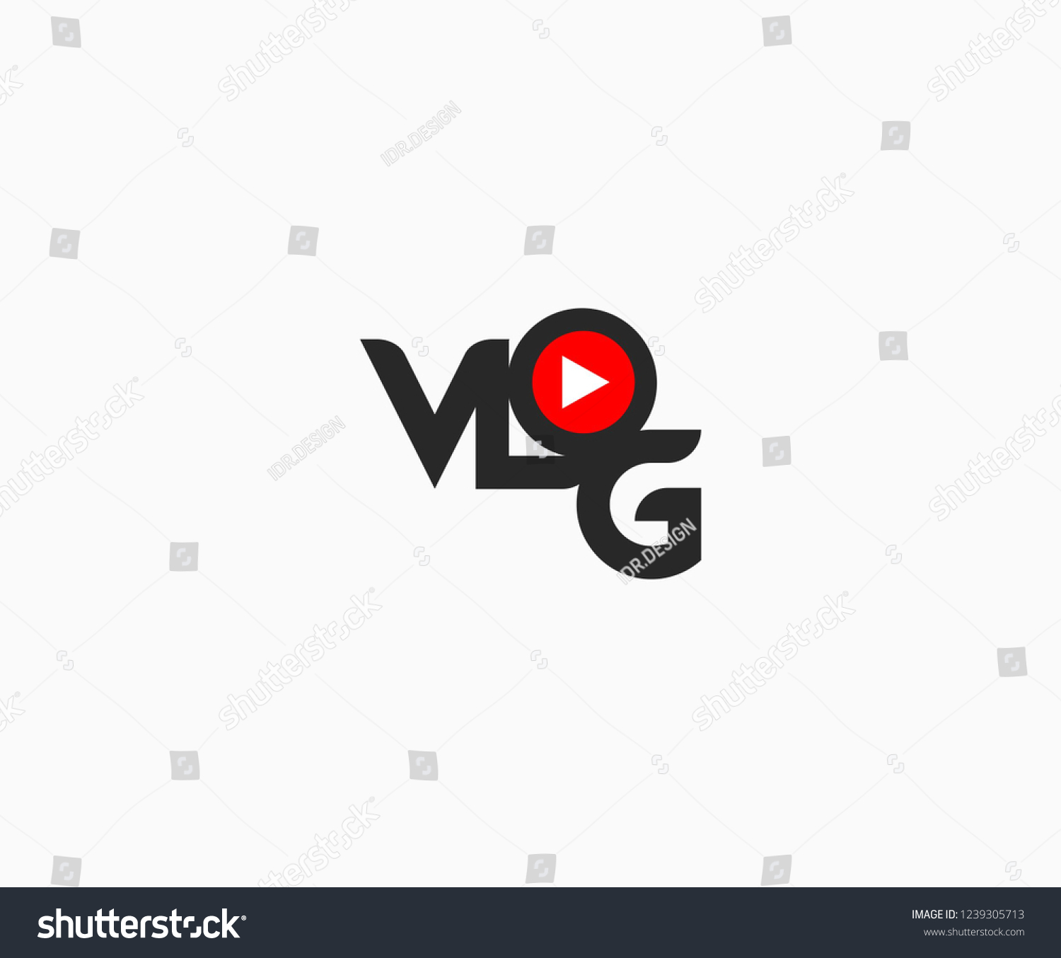 Creative Modern Minimal Typography Vlog Letter Stock Vector (Royalty ...