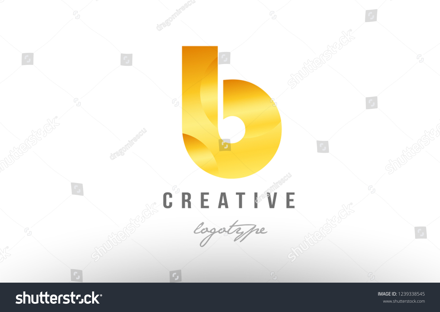 Design Alphabet Letter B Gold Golden Stock Vector (Royalty Free ...