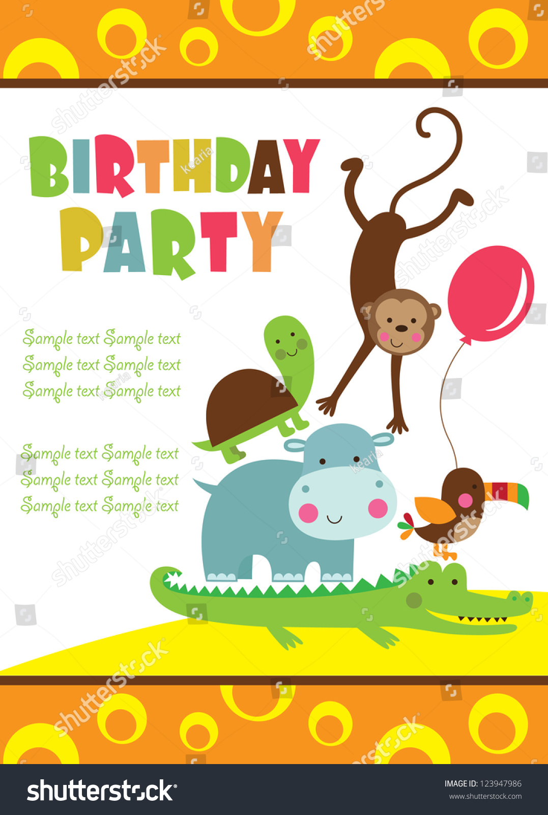 Happy Birthday Card Design Vector Illustration Stock Vector (Royalty ...