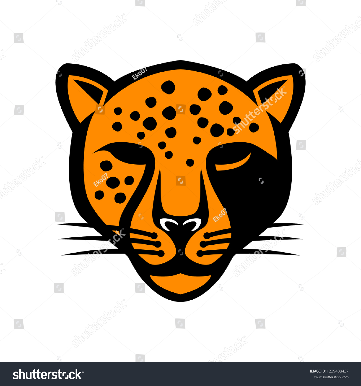 Leopard Head Mascot Vector Logo Design Stock Vector (Royalty Free ...