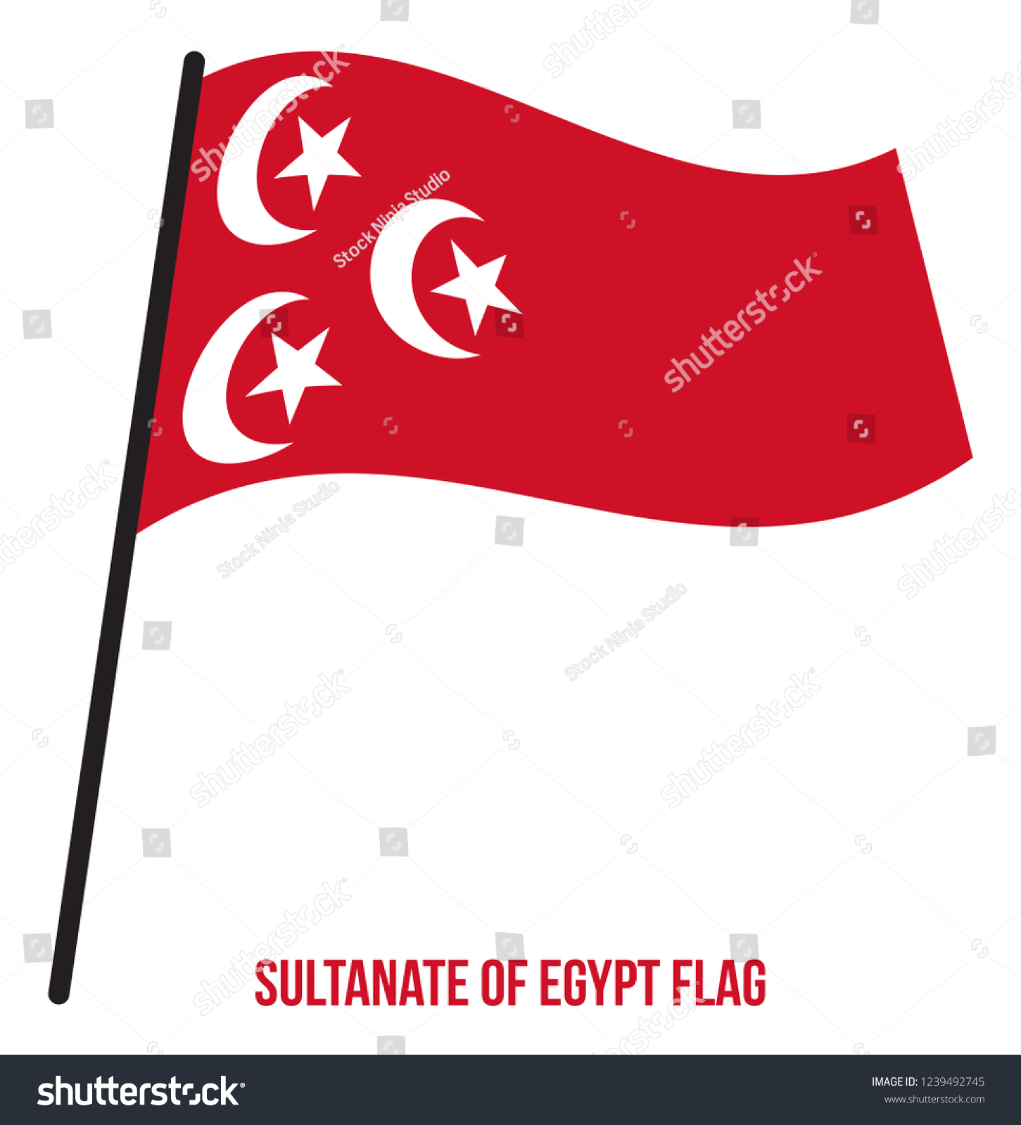 Sultanate Egypt Flag Waving Vector Illustration 스톡 벡터로열티 프리 1239492745 Shutterstock 