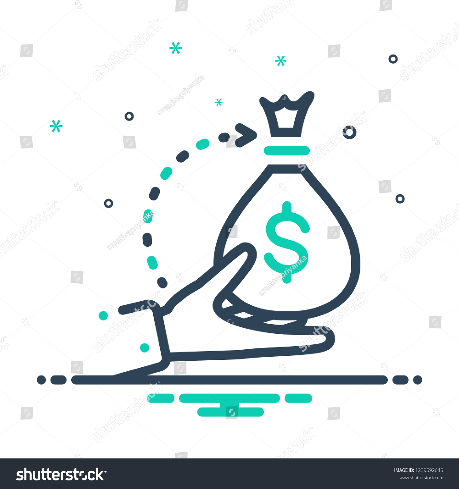 Colorful Icon Borrower Stock Vector Royalty Free 1239592645