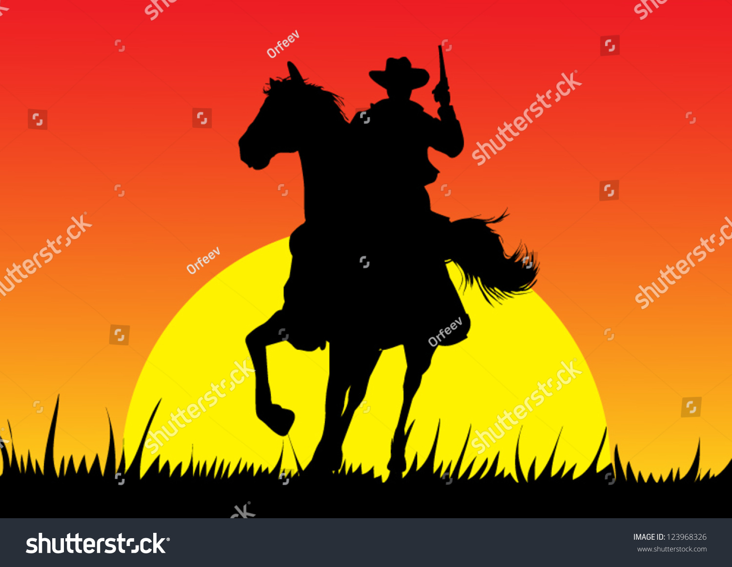 Cowboy Silhouette Stock Vector (Royalty Free) 123968326 | Shutterstock