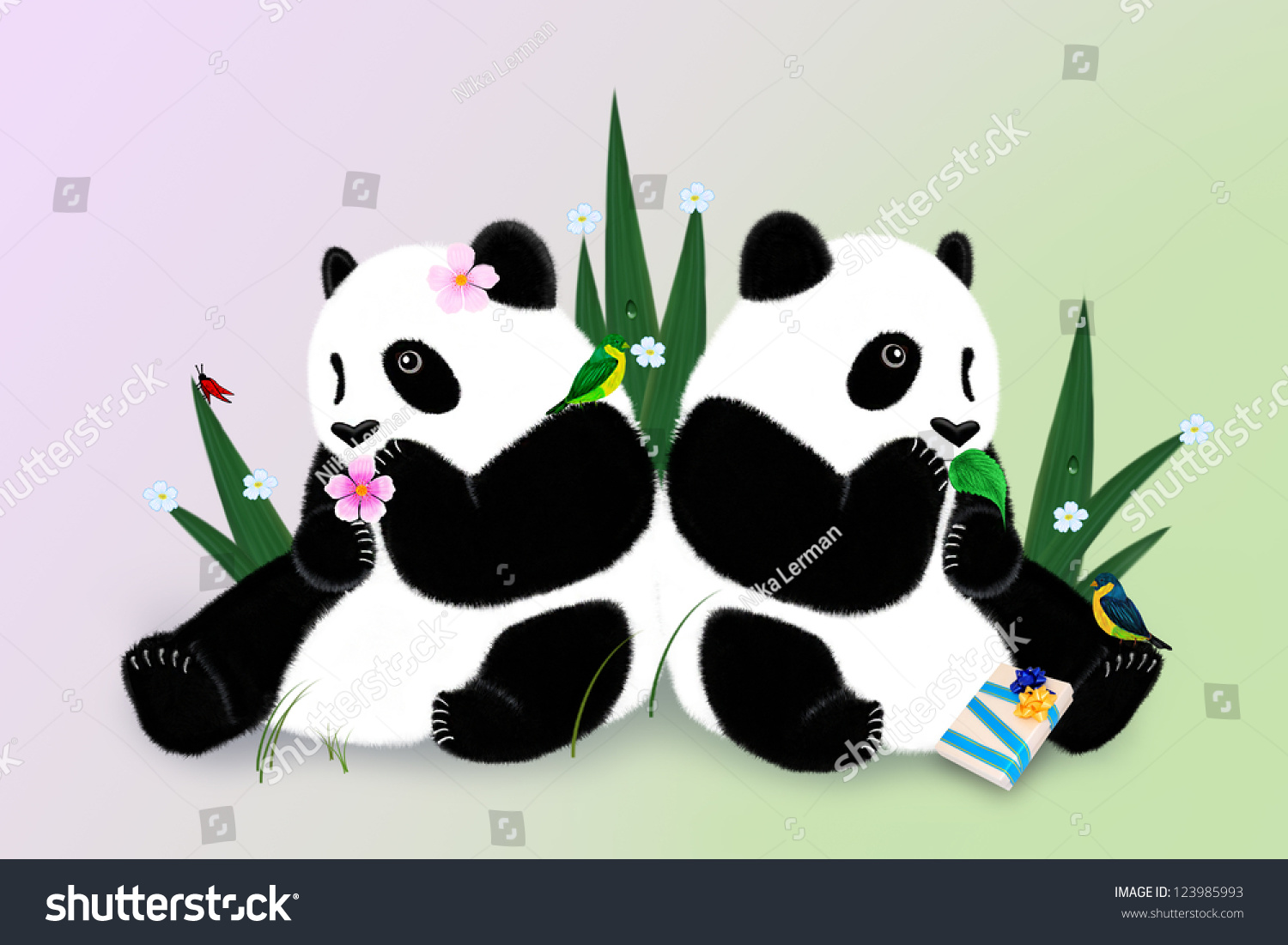 Любовь и. Панда любовь открытка
