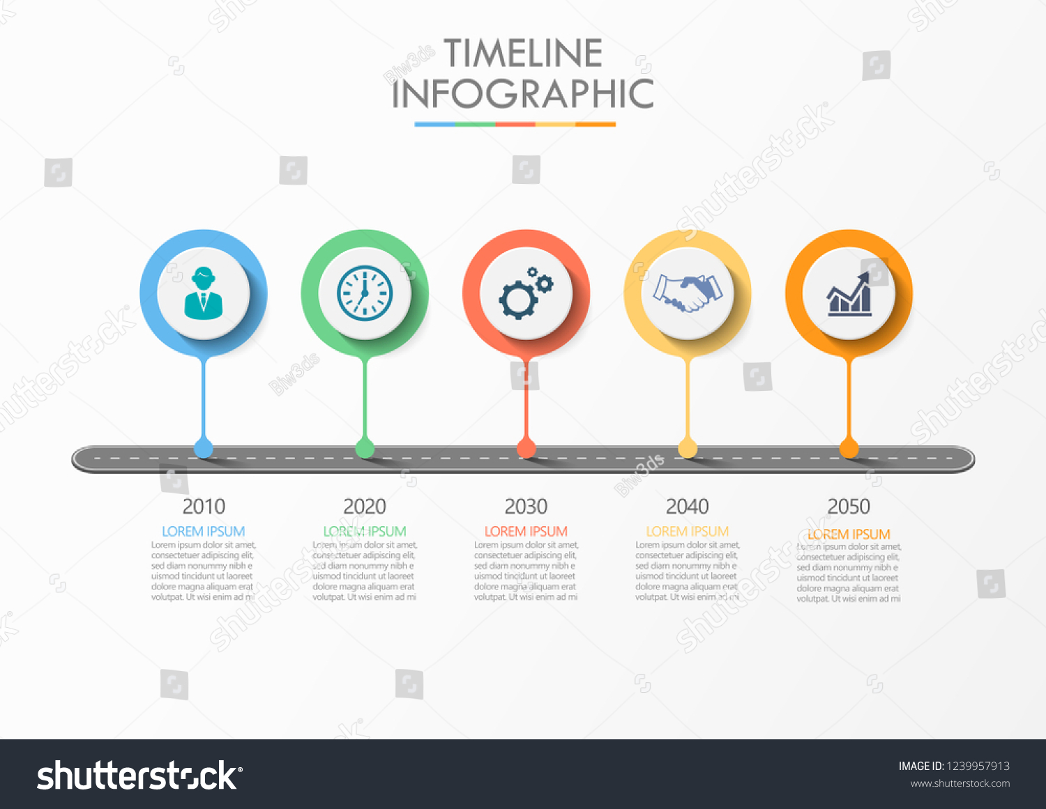 Business Road Map Timeline Infographic Icons Stock Vector (Royalty Free ...