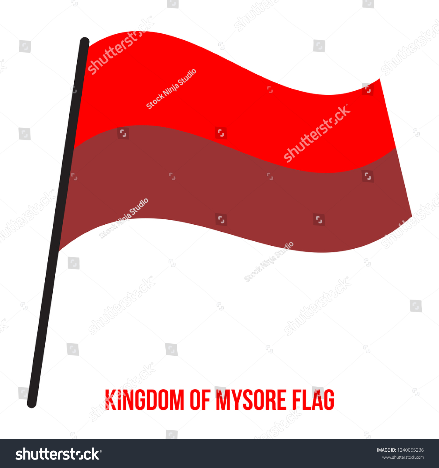 Kingdom Mysore Flag Waving Vector On Stock Vector (Royalty Free ...