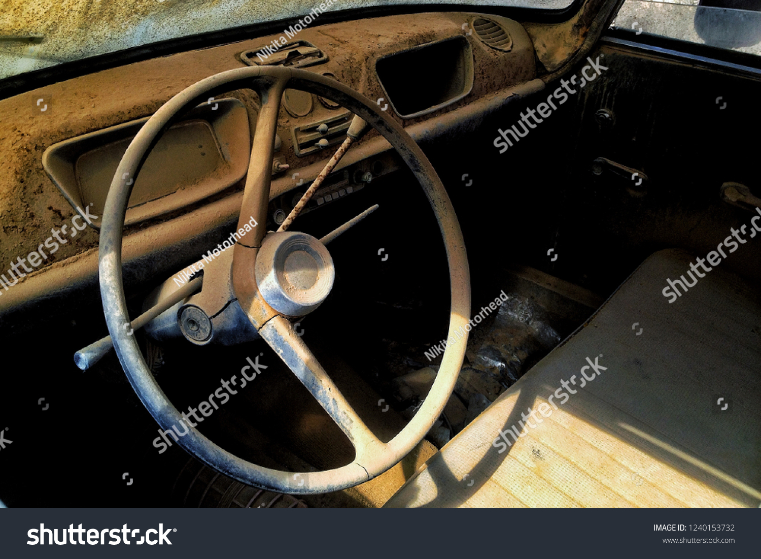 Interior Dust One Old Abandoned Car Stock Photo 1240153732 | Shutterstock