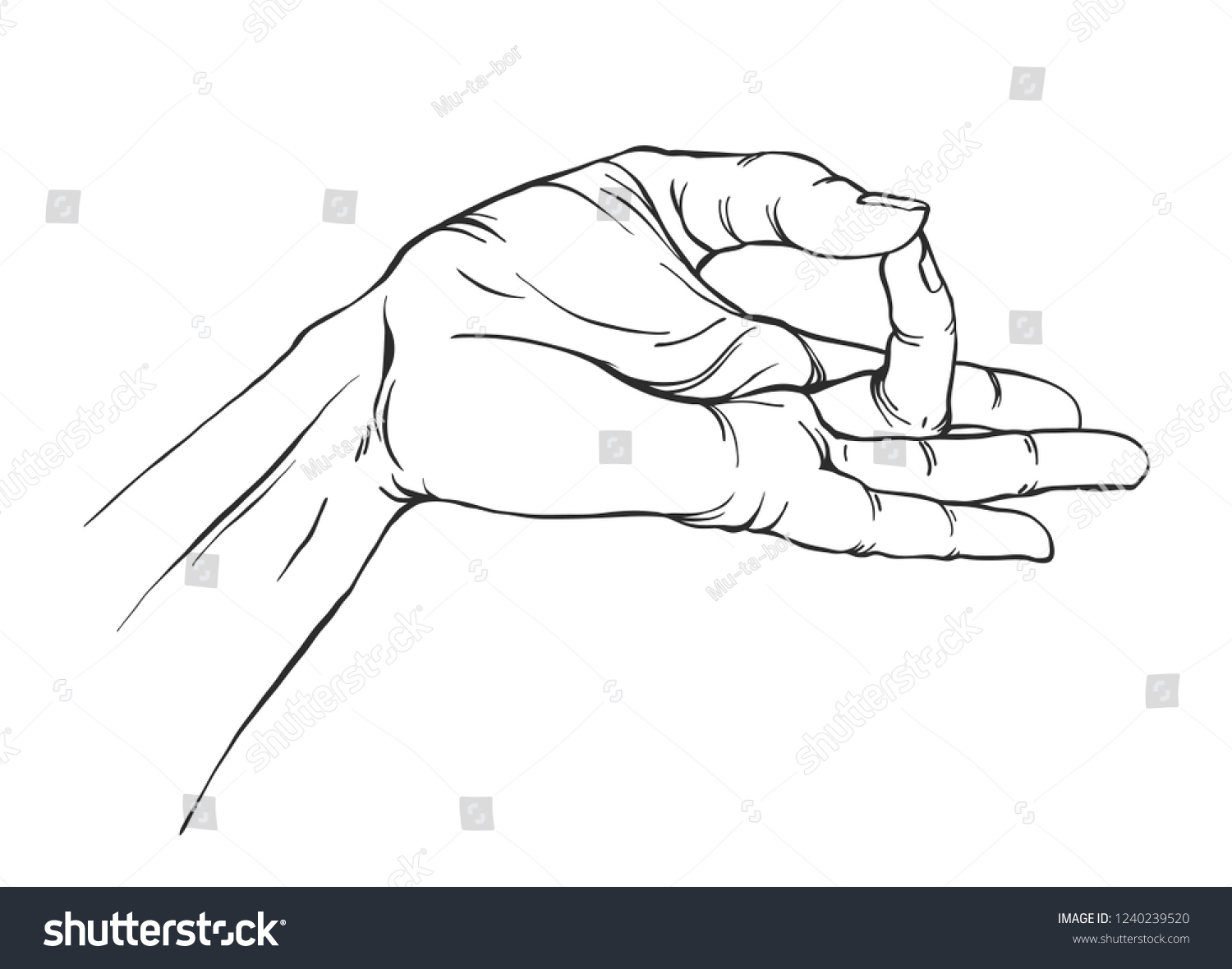 Shuni Mudra Yogic Hand Gesture Drawn Stock Vector (Royalty Free ...