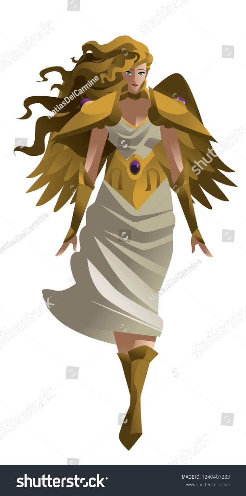 Winged Greek Goddess Stock Vector (Royalty Free) 1240407283 | Shutterstock