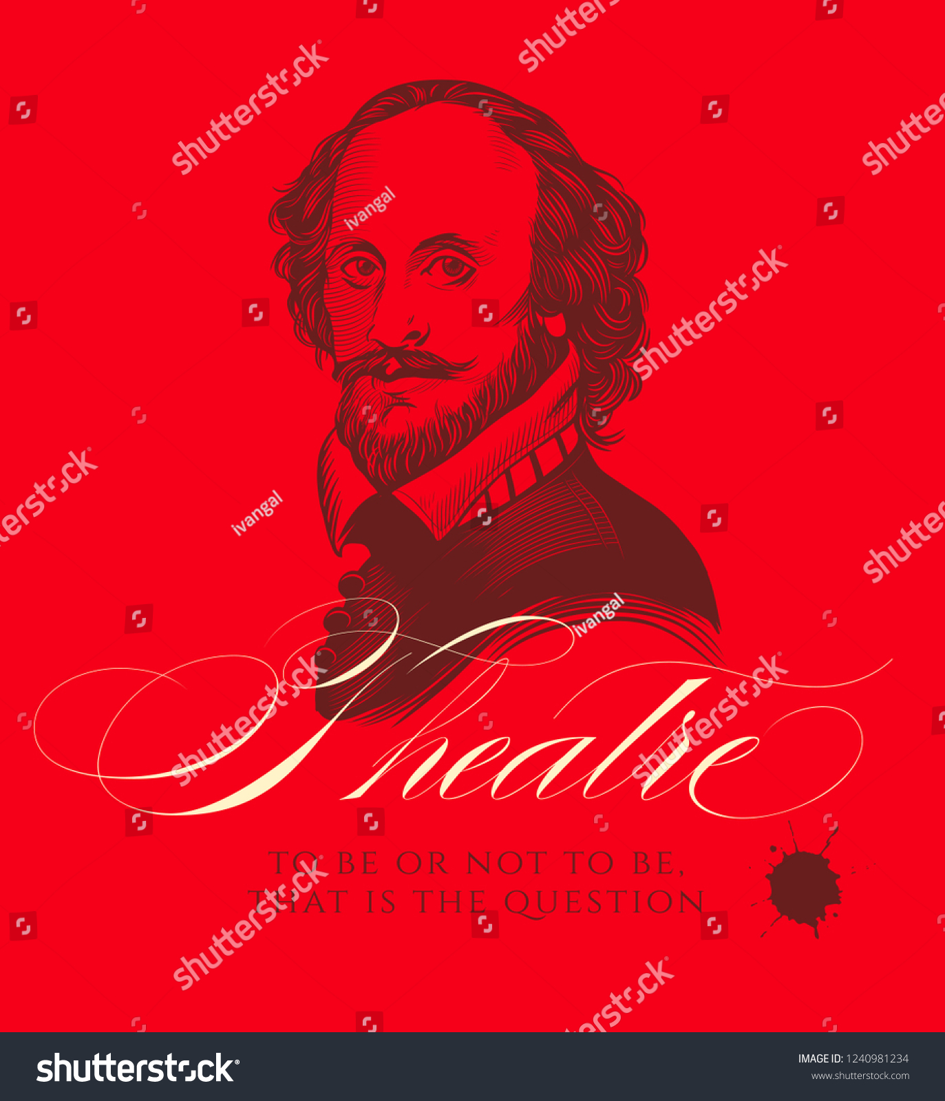 William Shakespeare Vector Concept Illustration Theatre Stock Vector Royalty Free 1240981234 7051