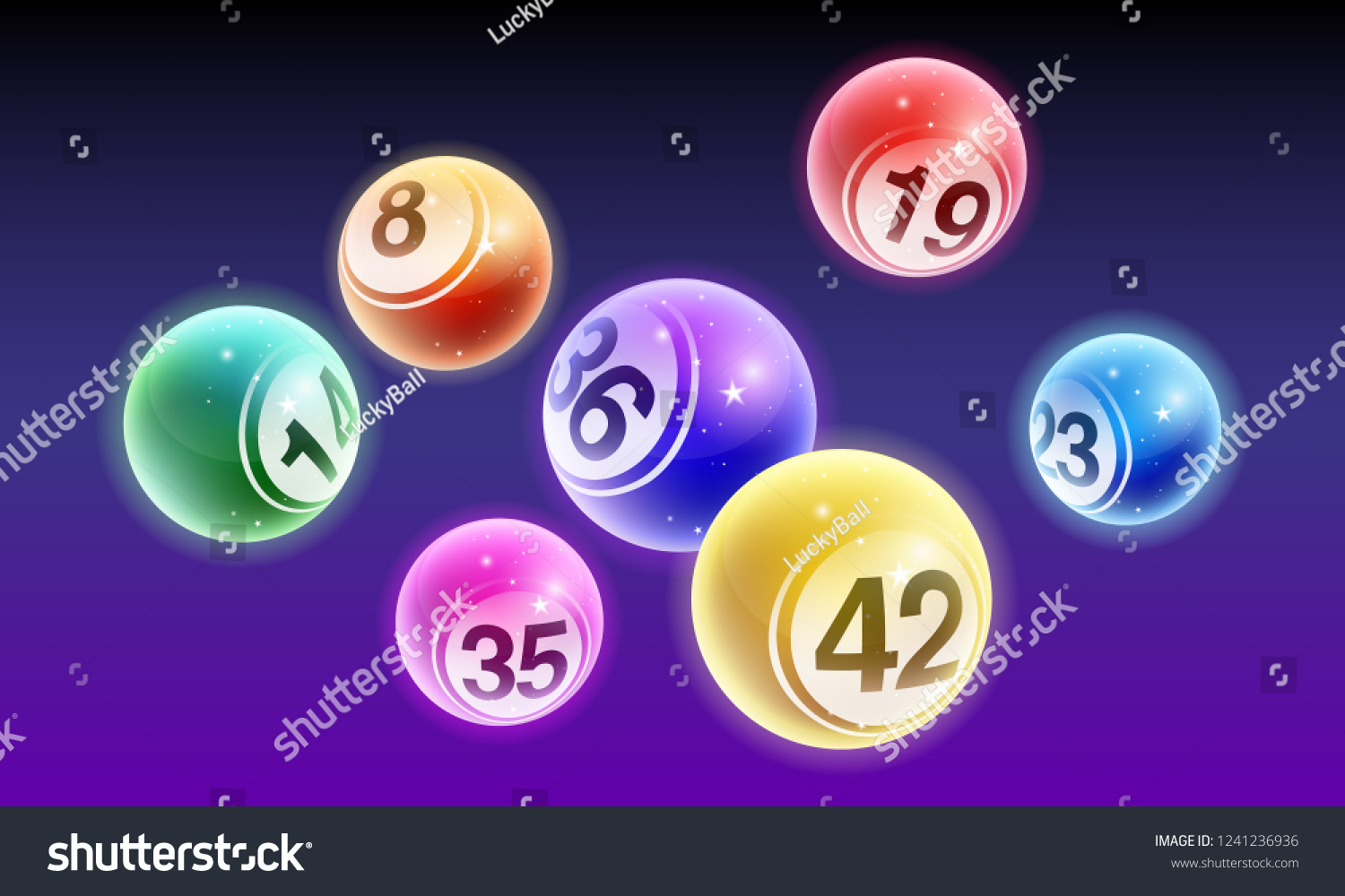 Vector Crystal Bingo Lottery Number Balls Stock Vector (Royalty Free ...