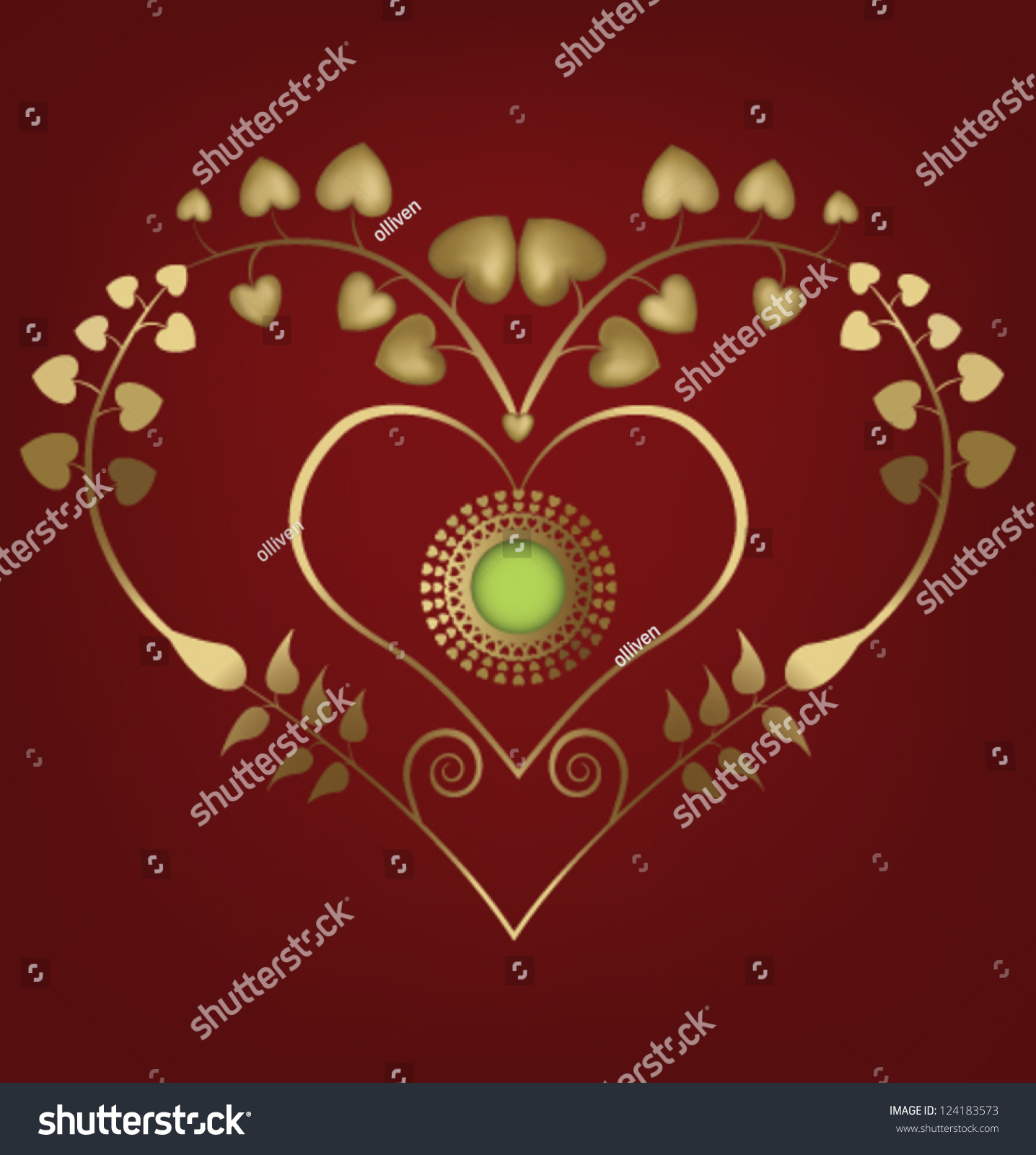 Heart Ornament Vector Illustration Stock Vector (Royalty Free ...