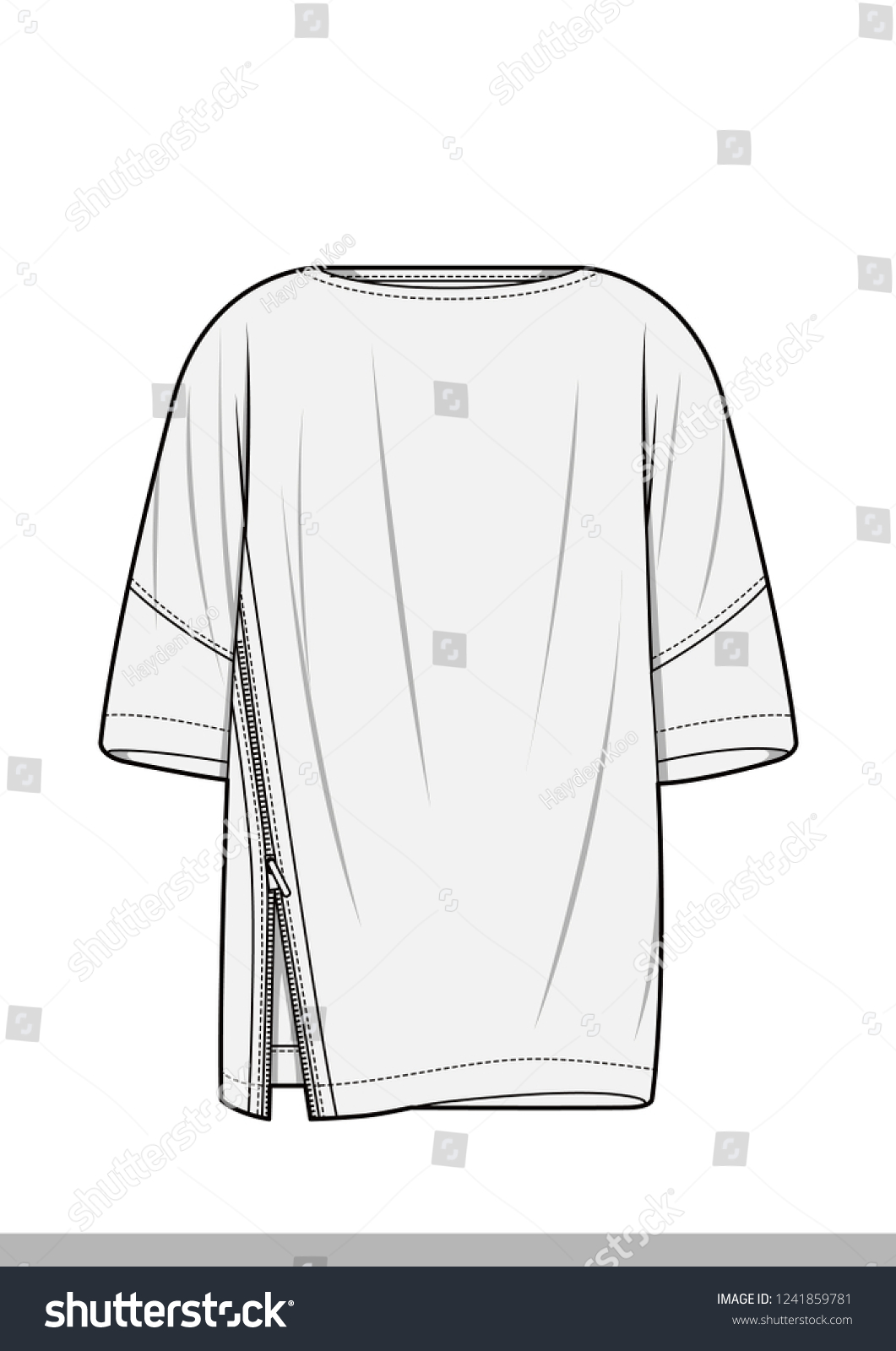 Woven Top Fashion Flat Technical Drawing Stock Vector (Royalty Free ...