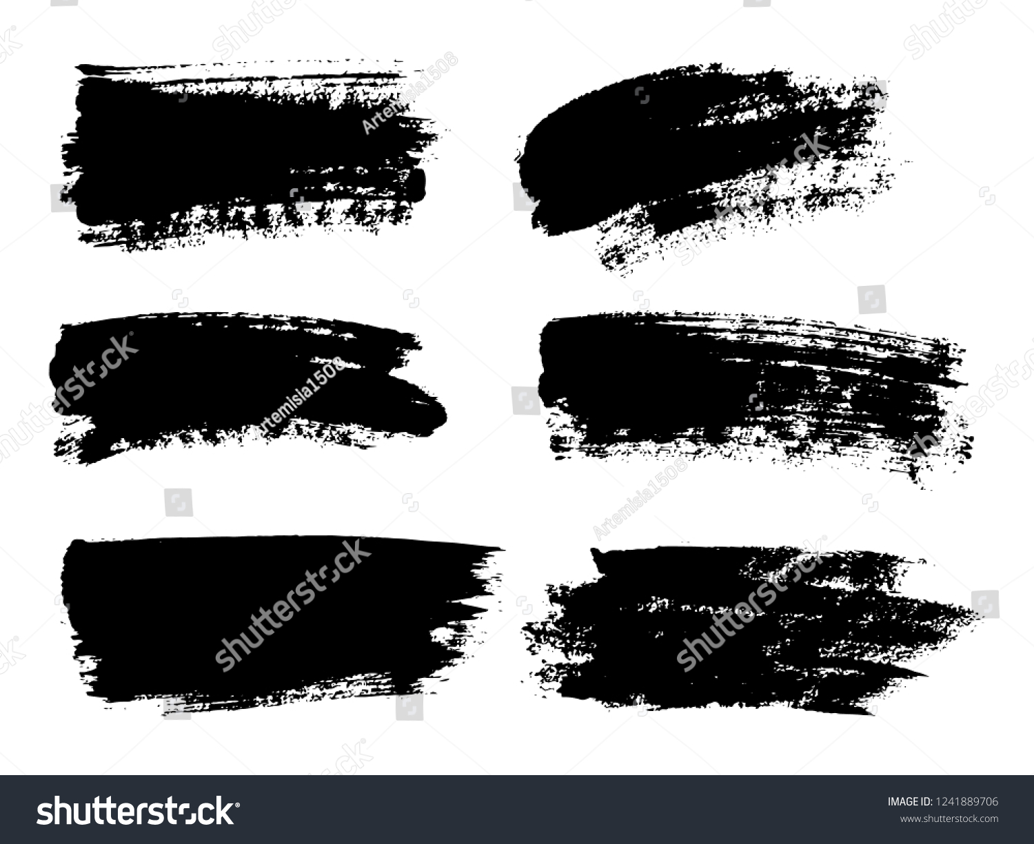 Painted Grunge Stripes Set Black Labels Stock Vector (Royalty Free ...