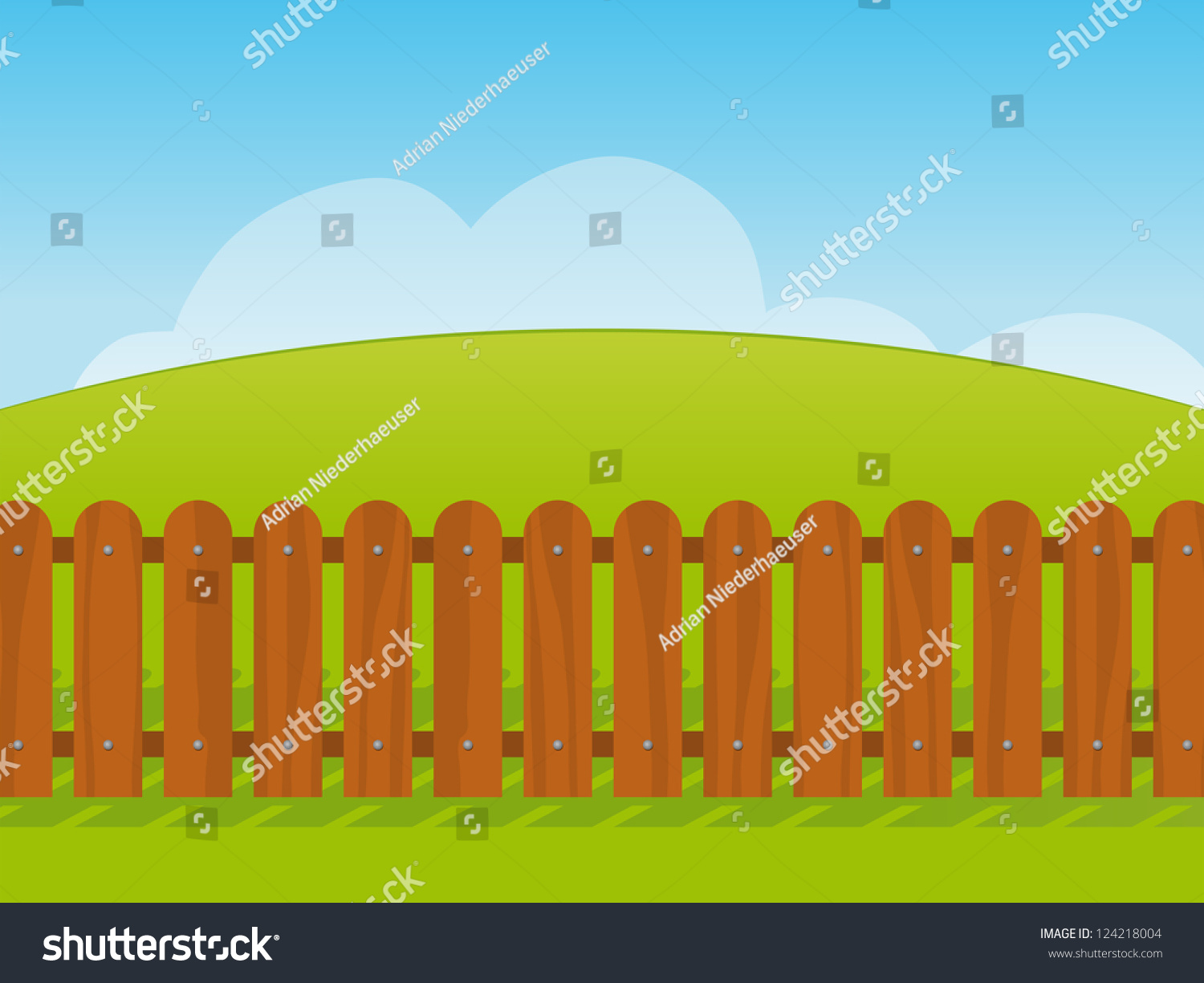 Clean Fresh Cartoon Landscape Green Grass Stock Vector (Royalty Free ...