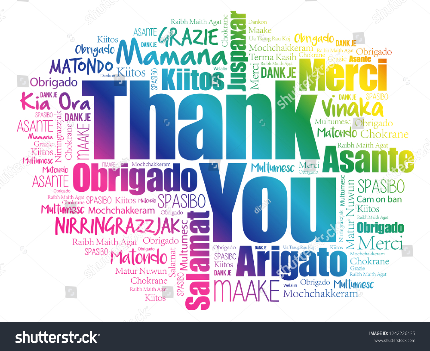 Thank You Word Cloud Background All Stock Illustration 1242226435 ...