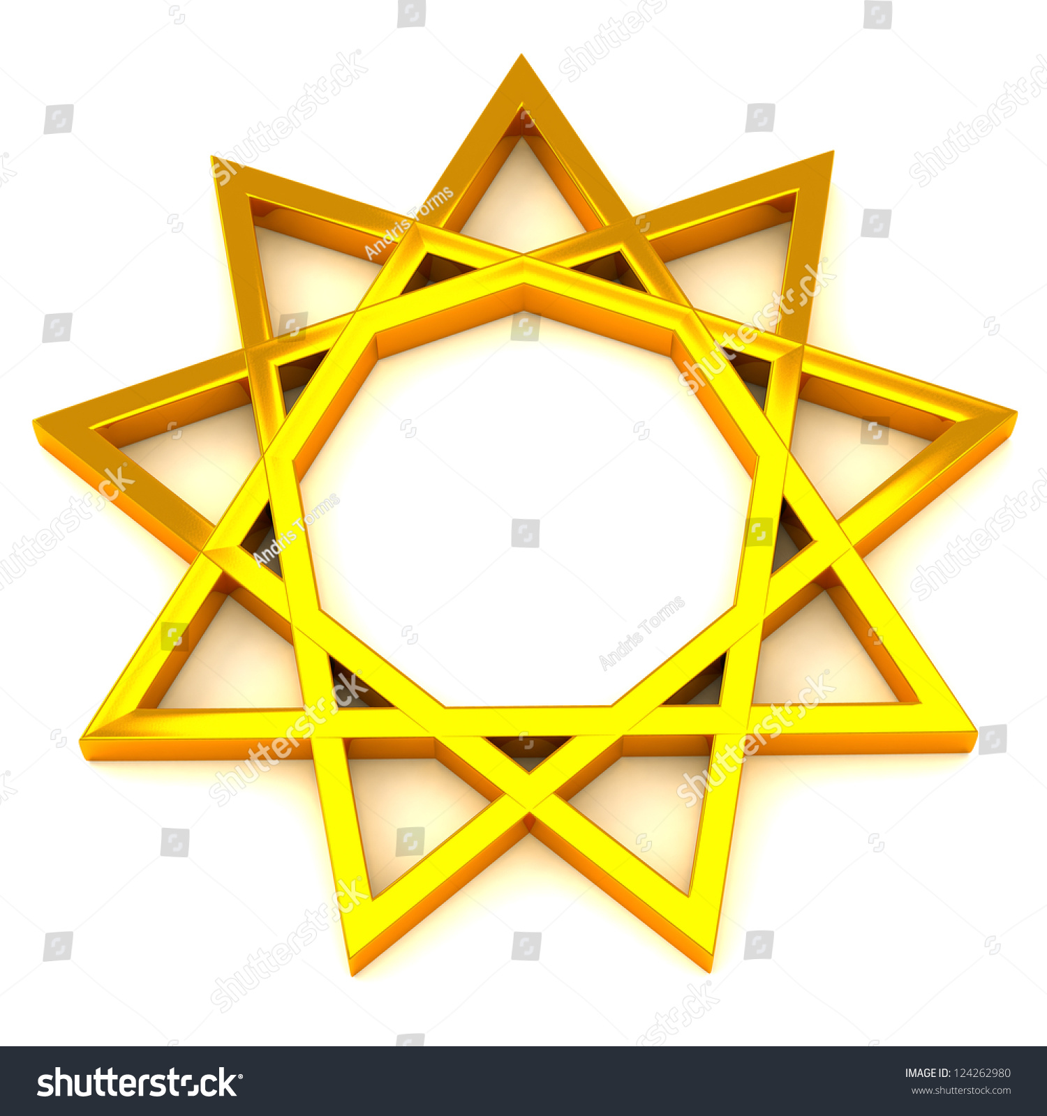 Девять звезд. Nine-Pointed Star. Golden 9 point Star.