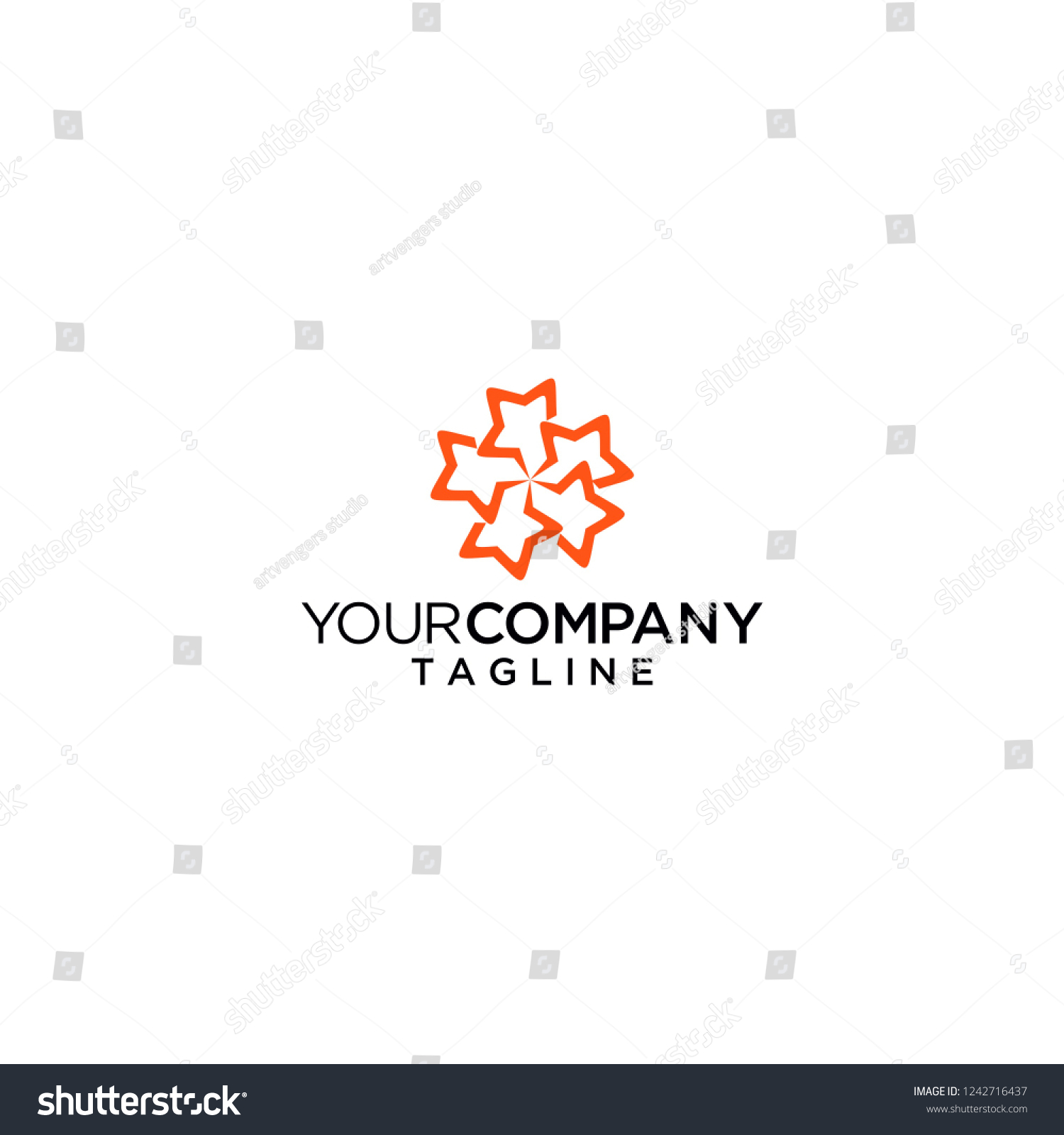 Five Star Logo Vector Icon Stock Vector (Royalty Free) 1242716437 ...