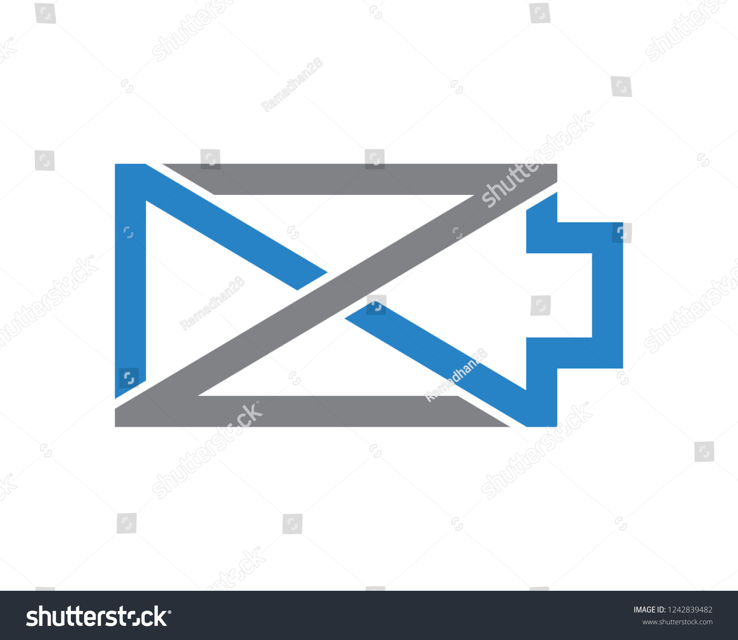 Blue Gray Recharge Battery Logo Design Stock Vector Royalty Free