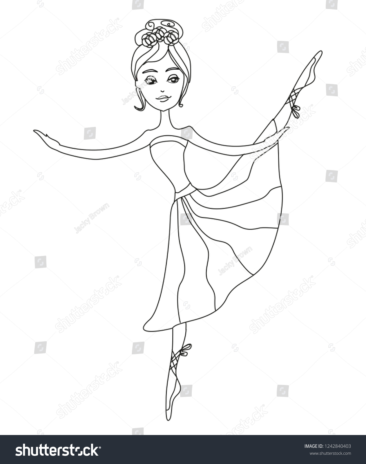 Beautiful Ballerina Graphic Doodle Illustration Stock Vector (Royalty ...