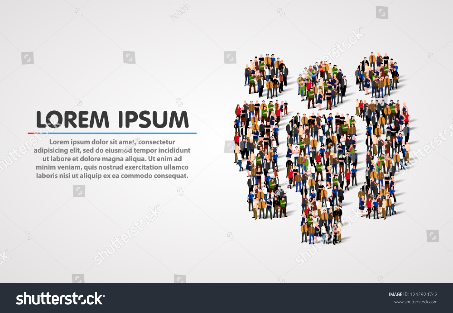 Large Group People Shape Team Sign Stock Vector (Royalty Free ...